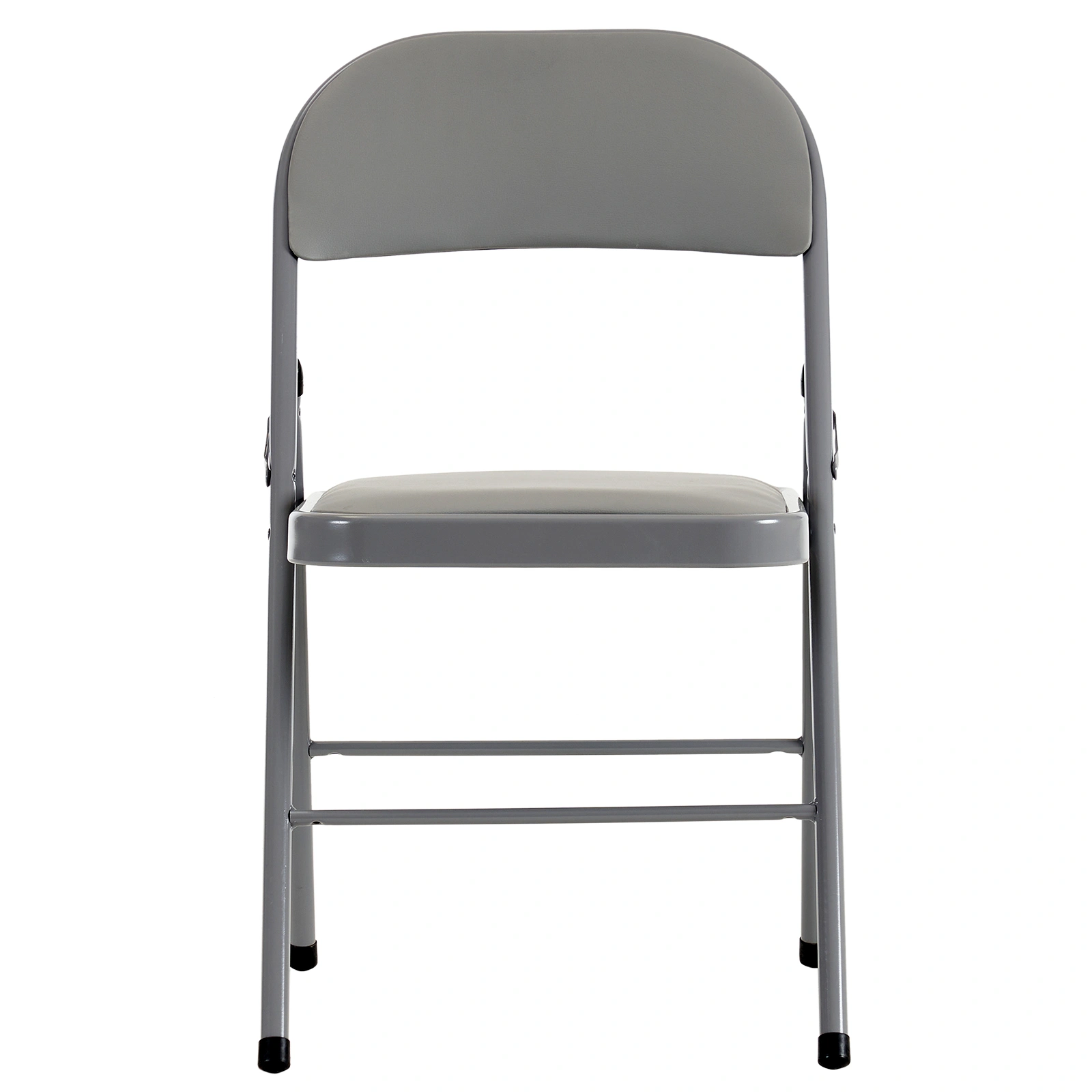 4pcs Elegant Foldable Iron & PVC Chairs for Convention & Exhibition Gray view 13