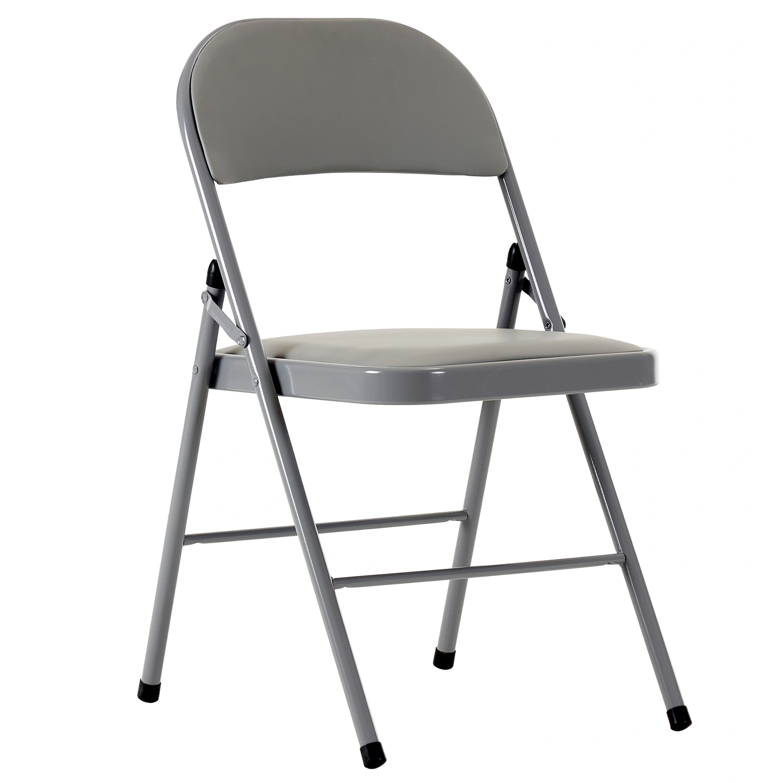 4pcs Elegant Foldable Iron & PVC Chairs for Convention & Exhibition Gray view 14