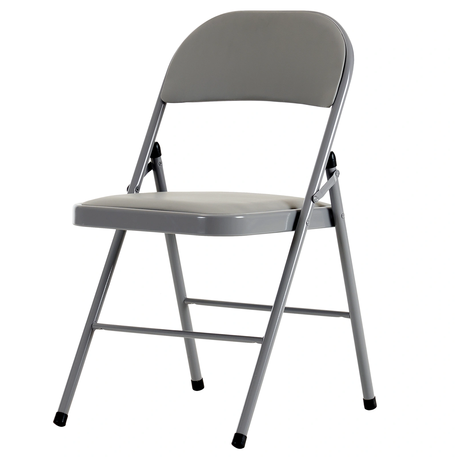 4pcs Elegant Foldable Iron & PVC Chairs for Convention & Exhibition Gray view 15