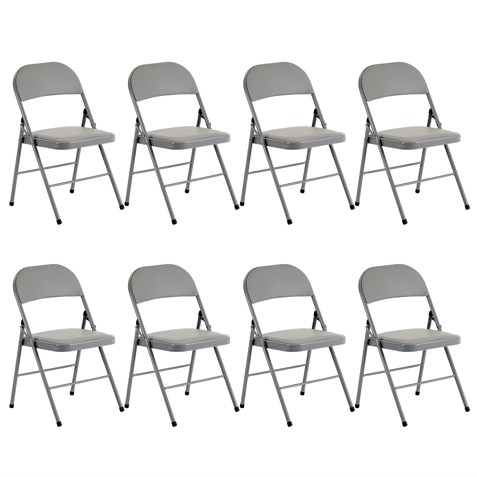 4pcs Elegant Foldable Iron & PVC Chairs for Convention & Exhibition Gray view 18