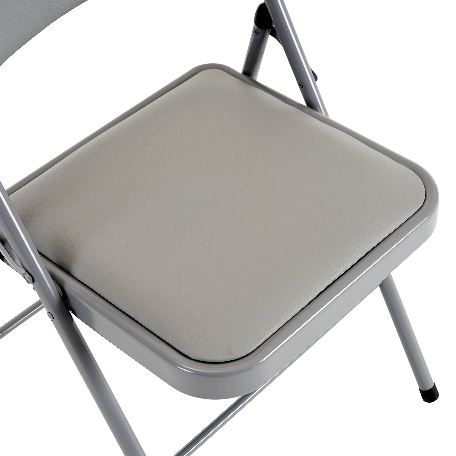 4pcs Elegant Foldable Iron & PVC Chairs for Convention & Exhibition Gray view 22
