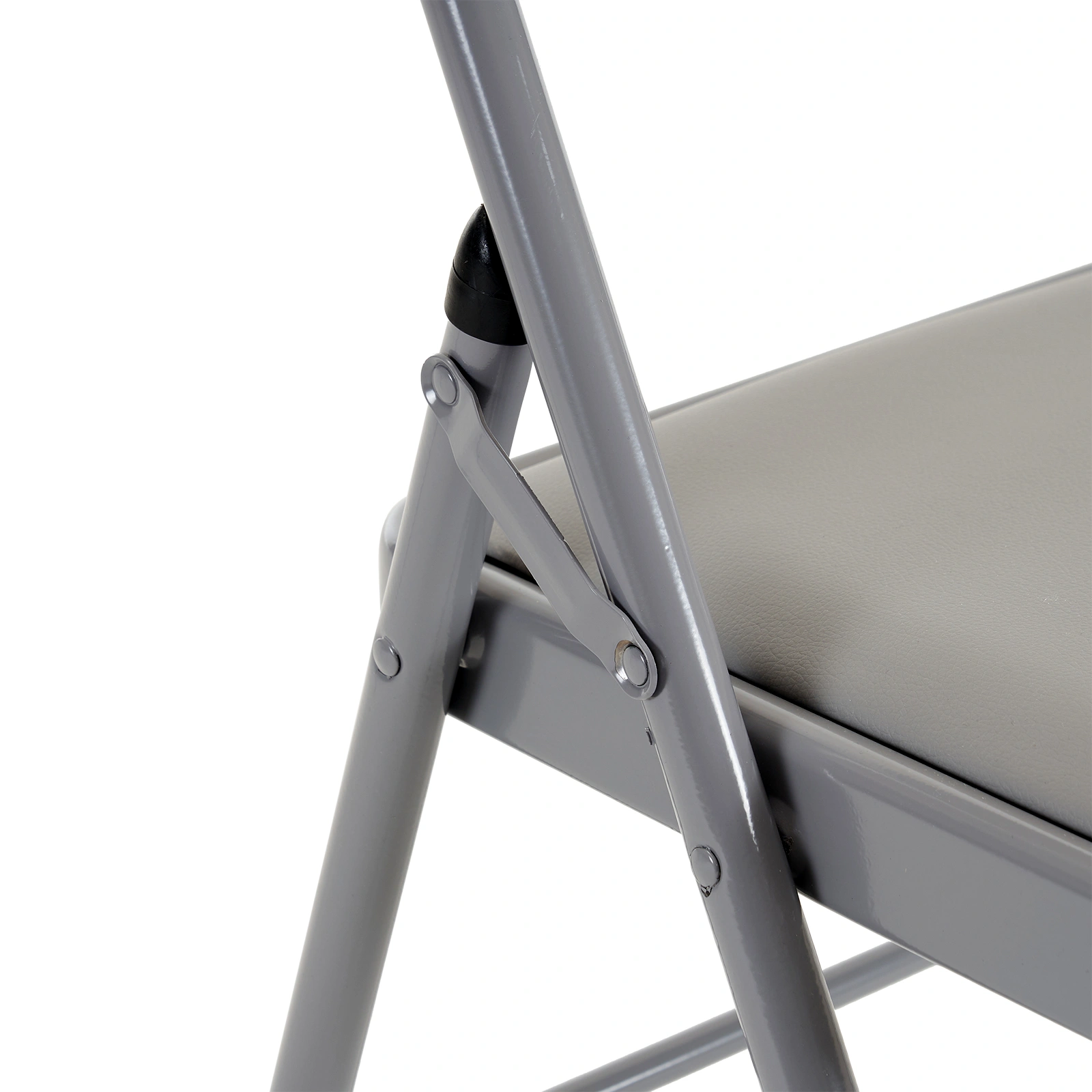 4pcs Elegant Foldable Iron & PVC Chairs for Convention & Exhibition Gray view 34