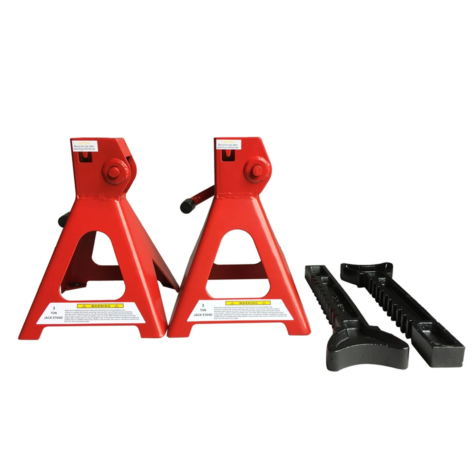 1 Pair of 3 Ton Jack Stands Red view 2
