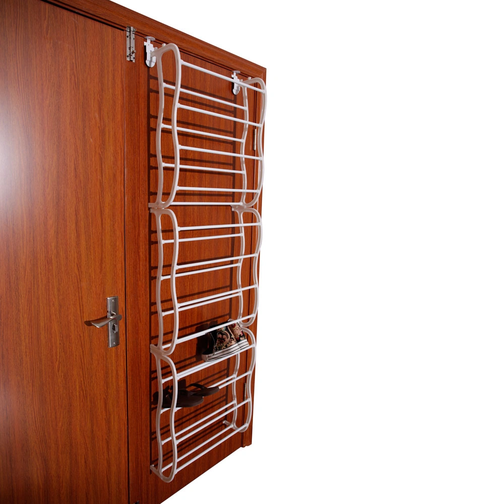 12-Tier Wall-Mounted Shoe Rack Organizer, Space-Saving Home Entryway Shoe Storage Shelf, White