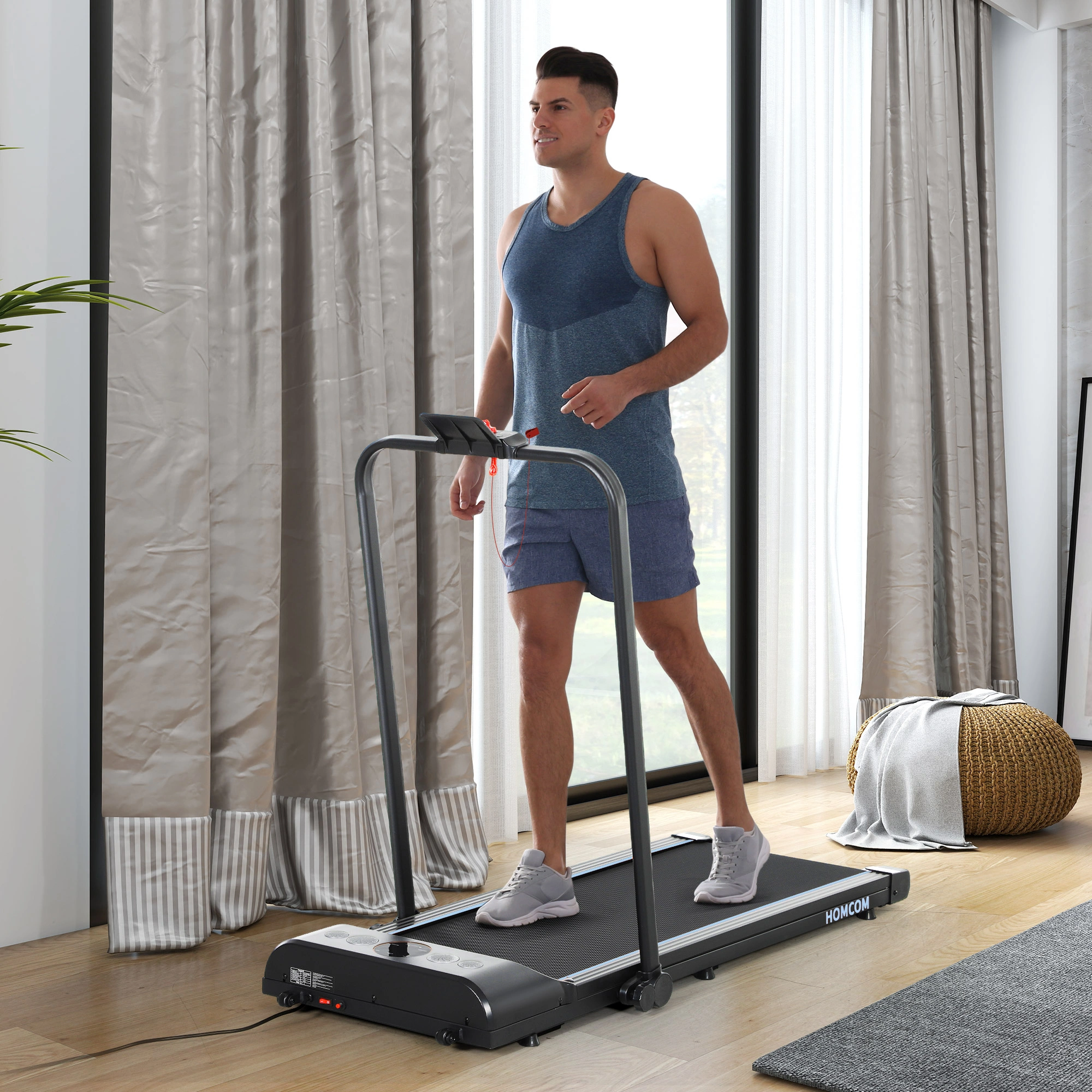 Electric Walking Treadmill Under Desk, Portable Folding Exercise Machine for Home Office
