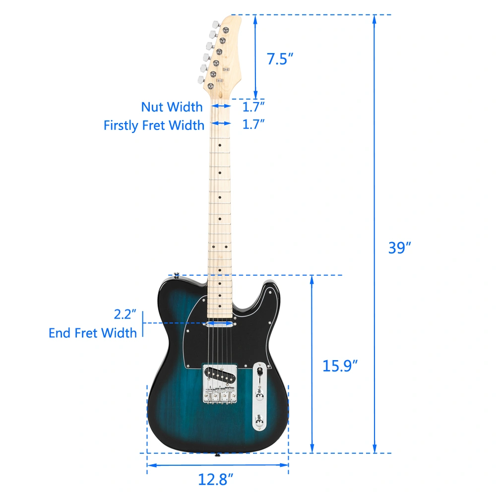 Maple Fingerboard GTL Electric Guitar SS Pickup Blue view 17