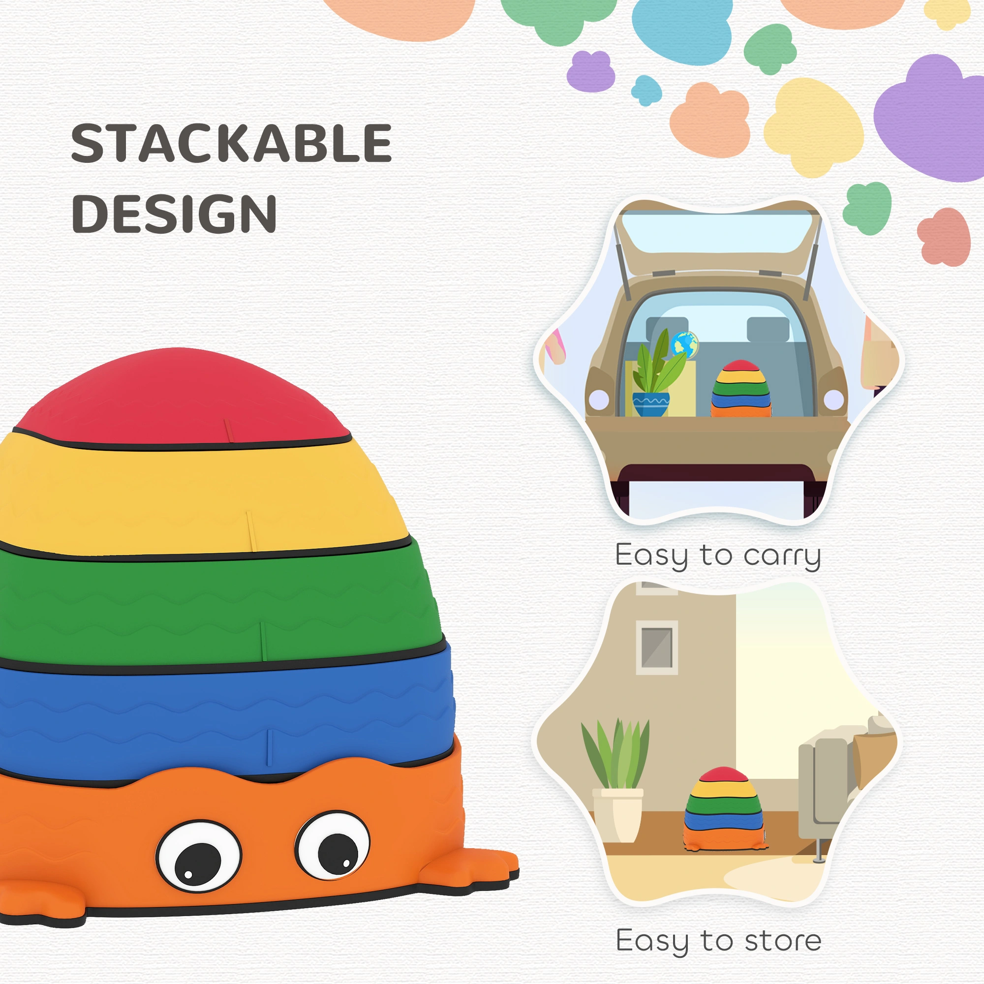Balance Stepping Stones for Kids, Indoor Outdoor Sensory Motor Skills Development Play Equipments view 2