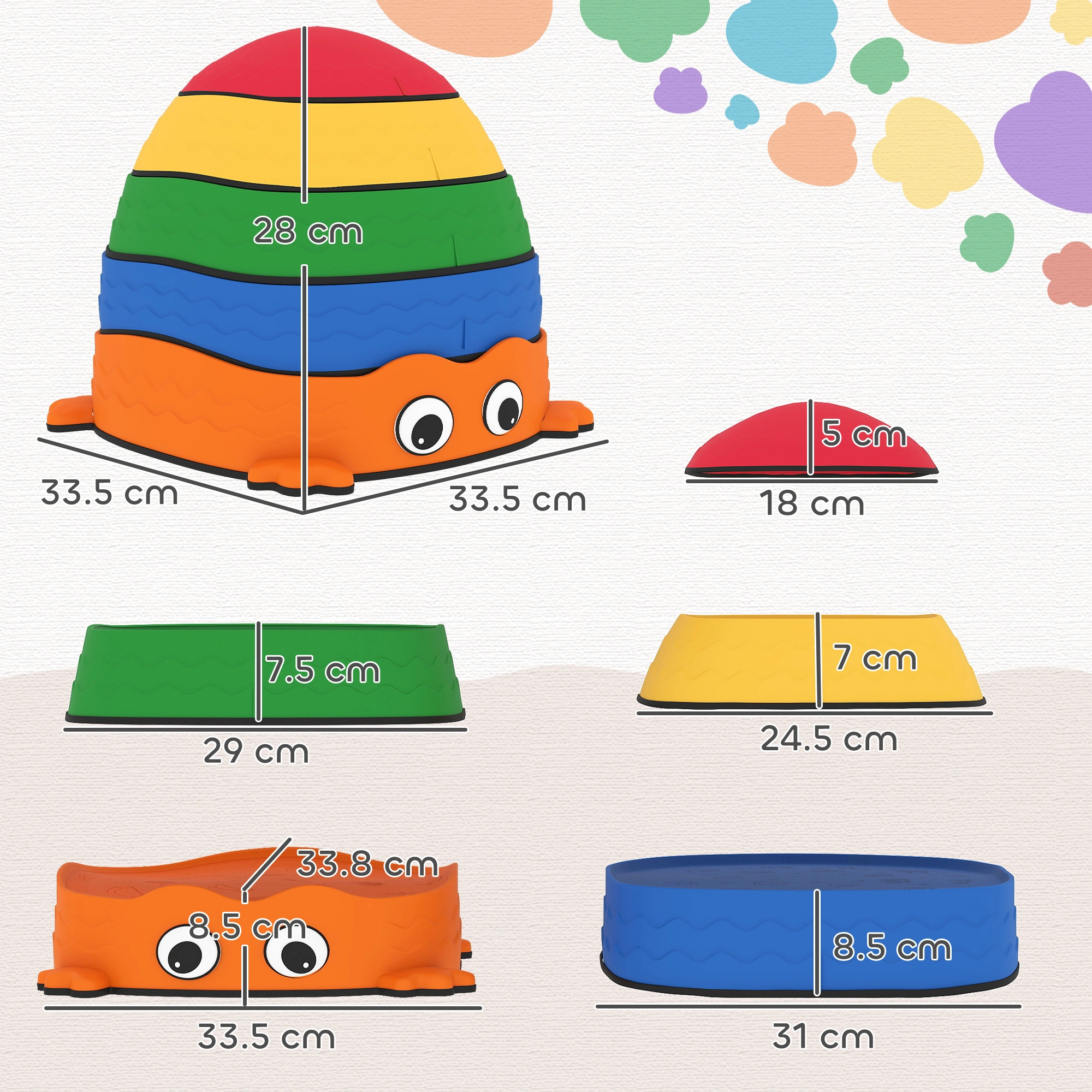 Balance Stepping Stones for Kids, Indoor Outdoor Sensory Motor Skills Development Play Equipments view 3
