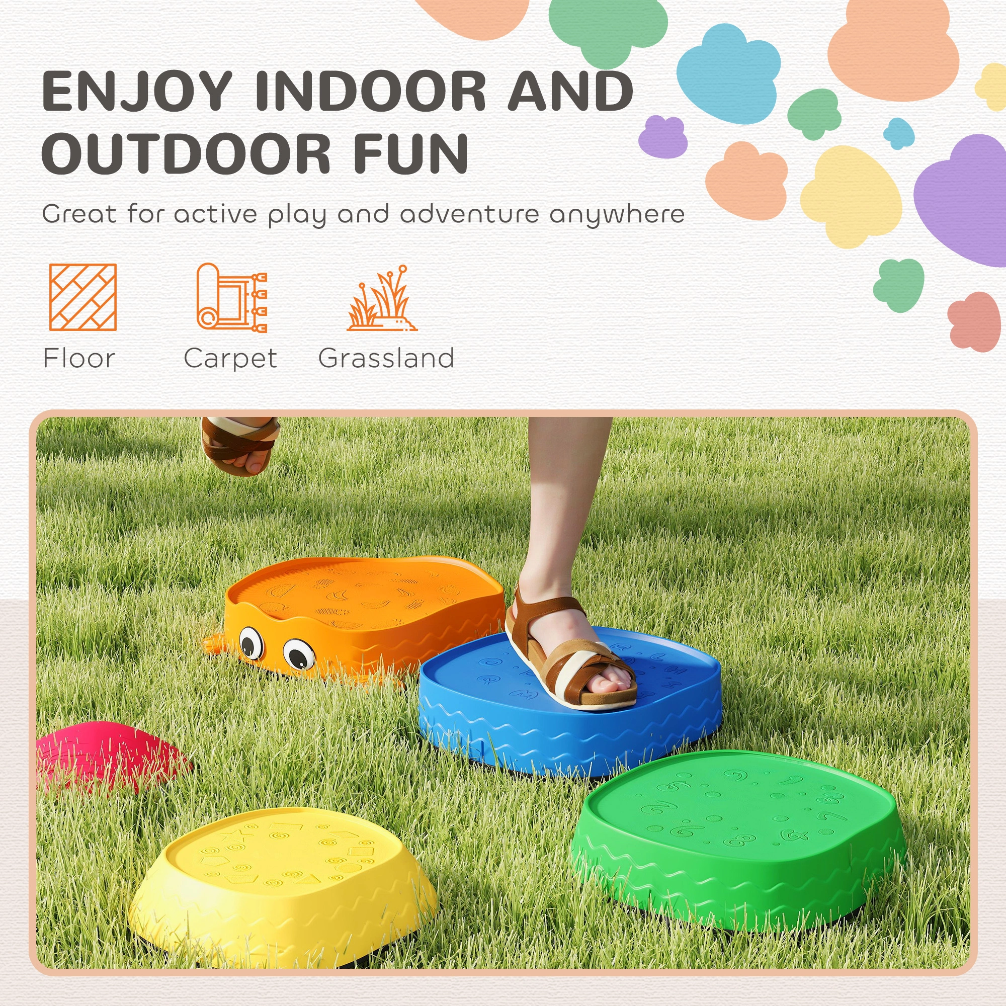 Balance Stepping Stones for Kids, Indoor Outdoor Sensory Motor Skills Development Play Equipments view 5