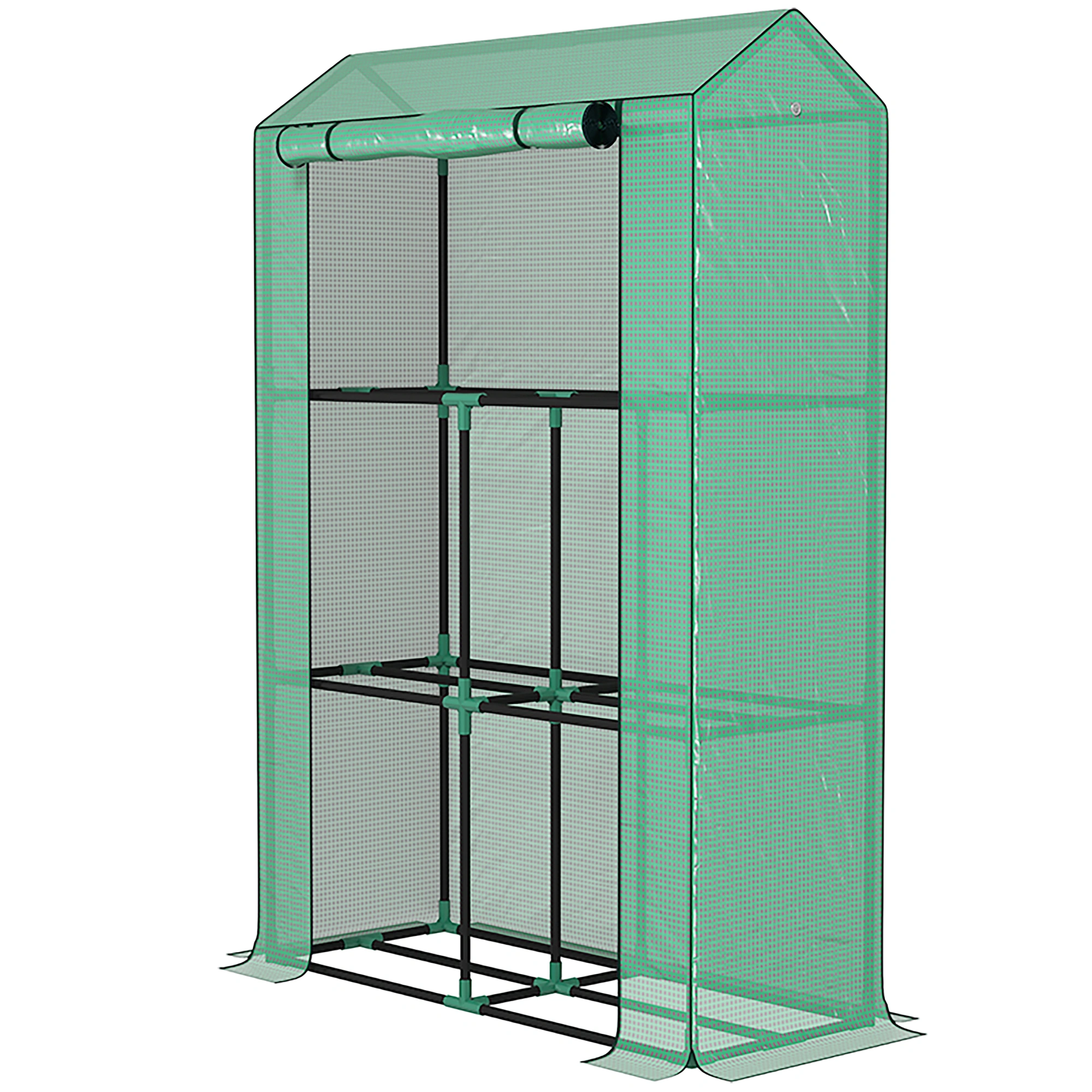 Portable Mini Walk-in Greenhouse, Garden Plant Growing Tent, Heavy Duty Green House with Zipper Door view 2