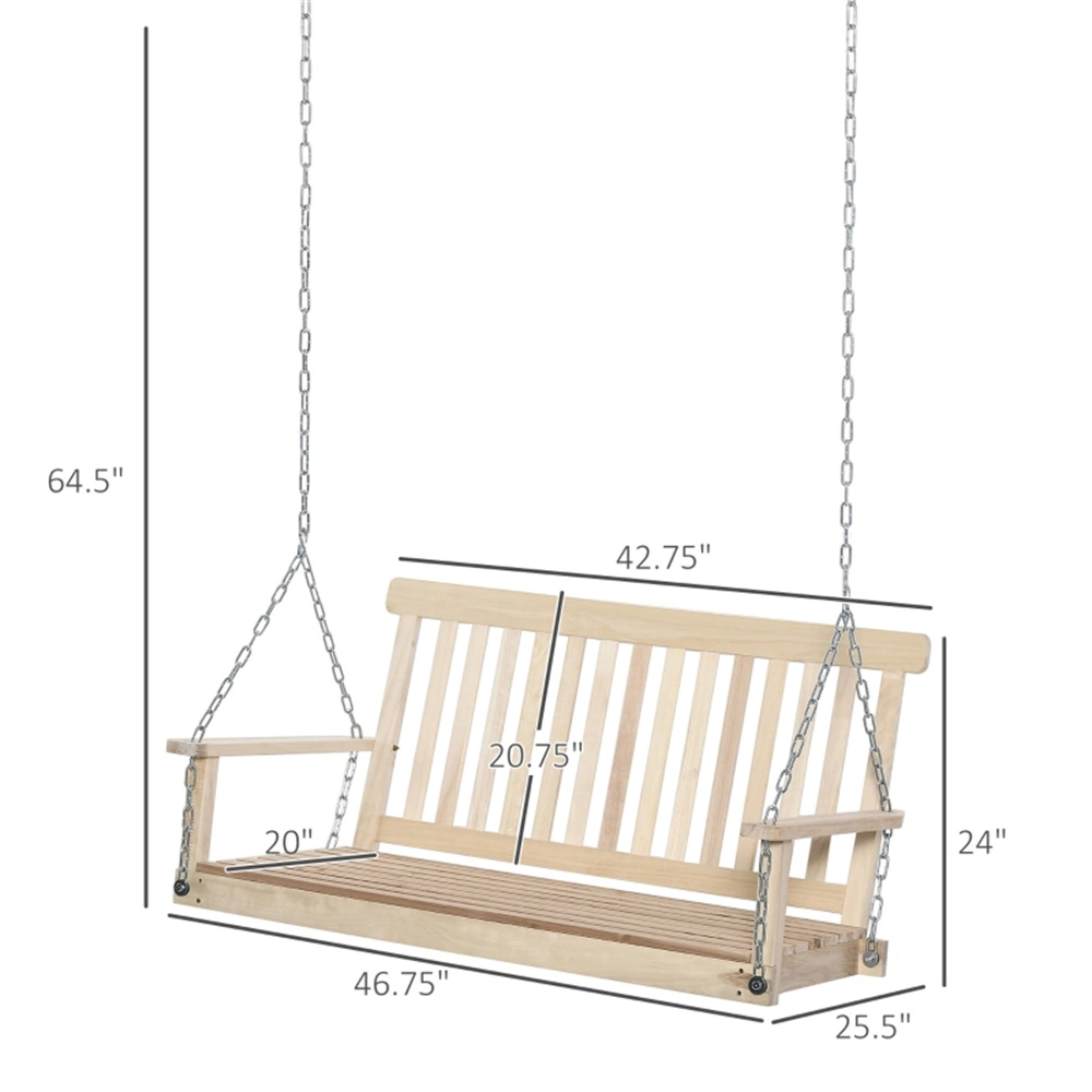 Outdoor Patio Swing Chair - 2-3 Seater Garden Hanging Swing Seat with Canopy, Weather-Resistant Fabric, Steel Frame for Deck Yards view 3