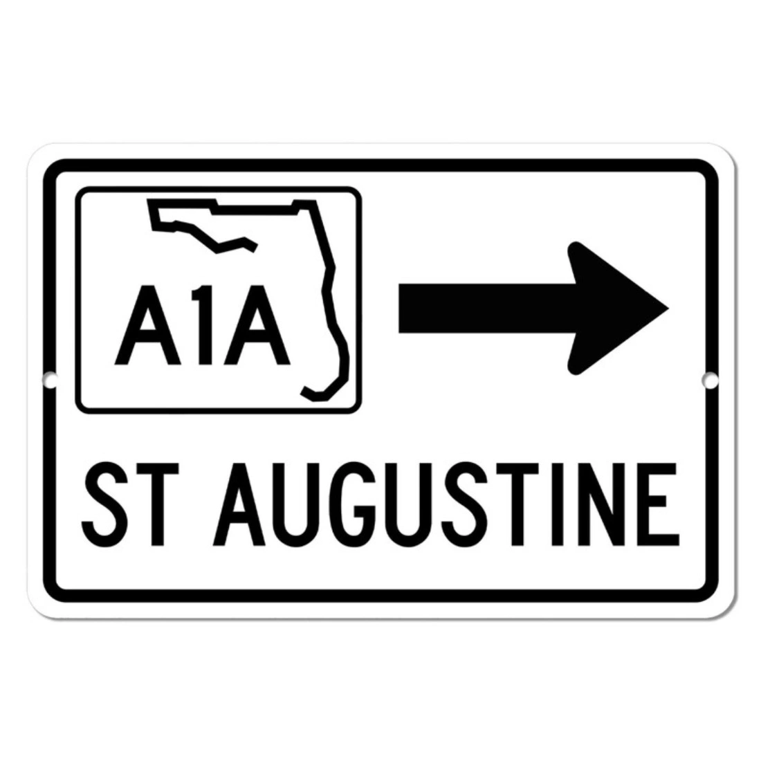 St Augustine Florida A1A Highway Metal Road Sign - Vintage Distressed Souvenir Wall view 2