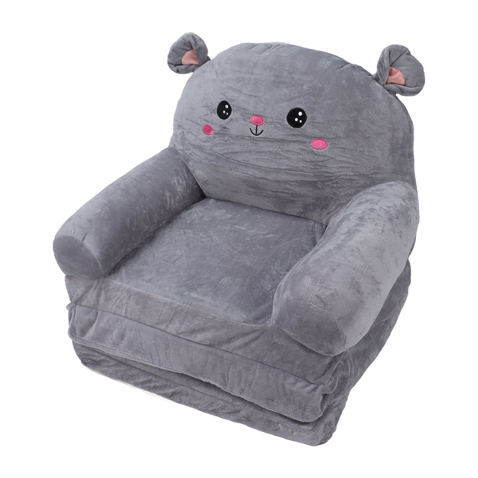 2 in 1 Cartoon Children Folding Sofa, Cloth & Sponge Fill, Ventilated Flip Open Seat for Baby Kids, 3 Layers view 5