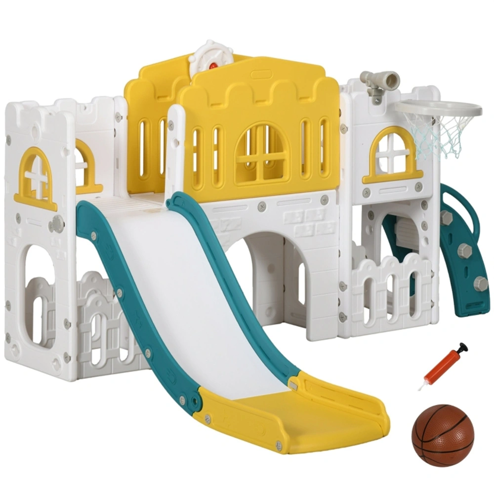 Wooden Swing Set with Slide for Toddlers - Garden Kids Playset Swing Set