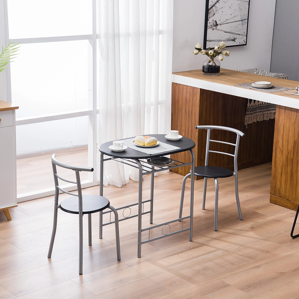 PVC Breakfast Table (One Table and Two Chairs) Black view 40