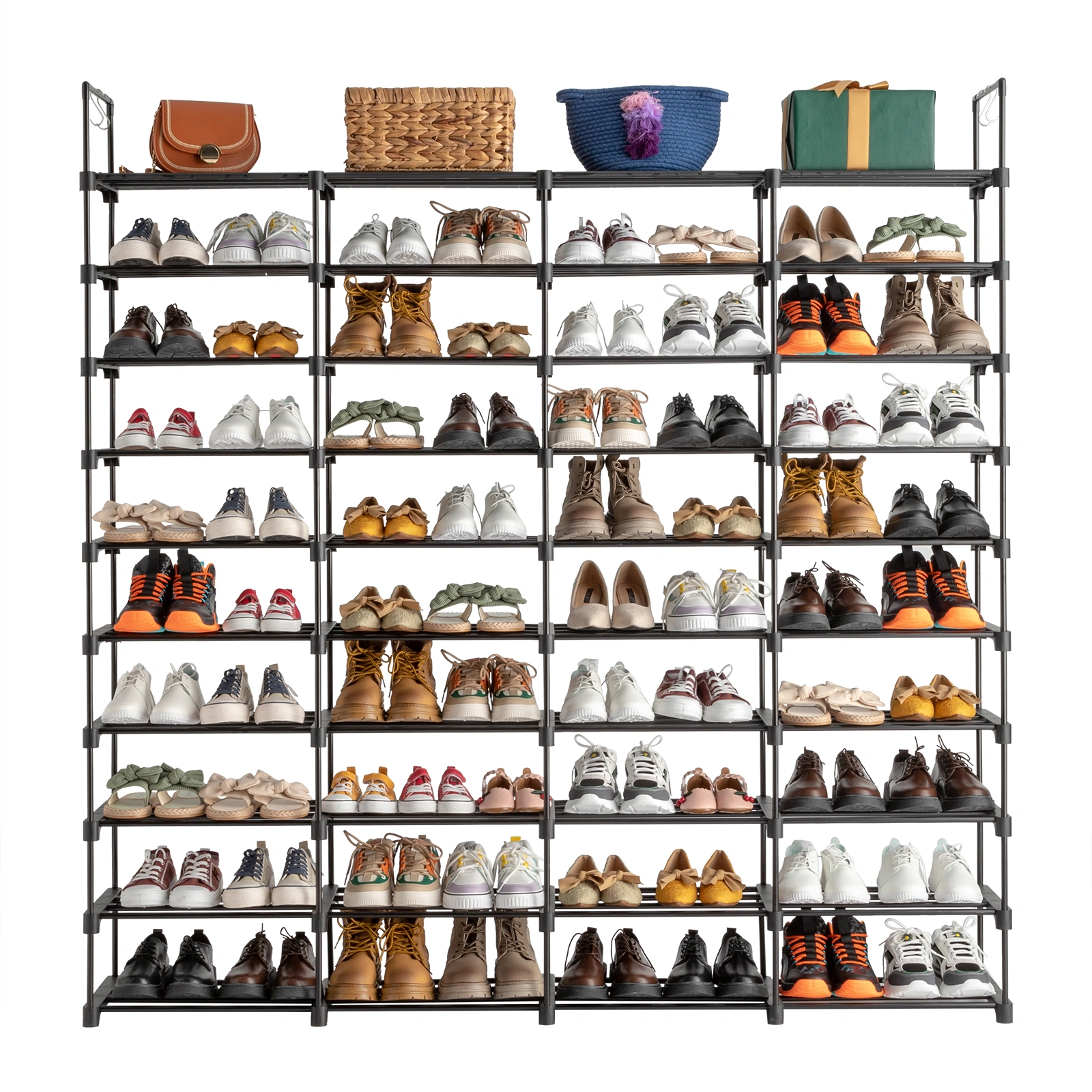 10 Tiers Shoe Rack Storage Organizer Shoe Shelf Organizer for Entryway Holds 80 Pairs Shoe, Stackable Shoe Cabinet Shoe Rack view 4