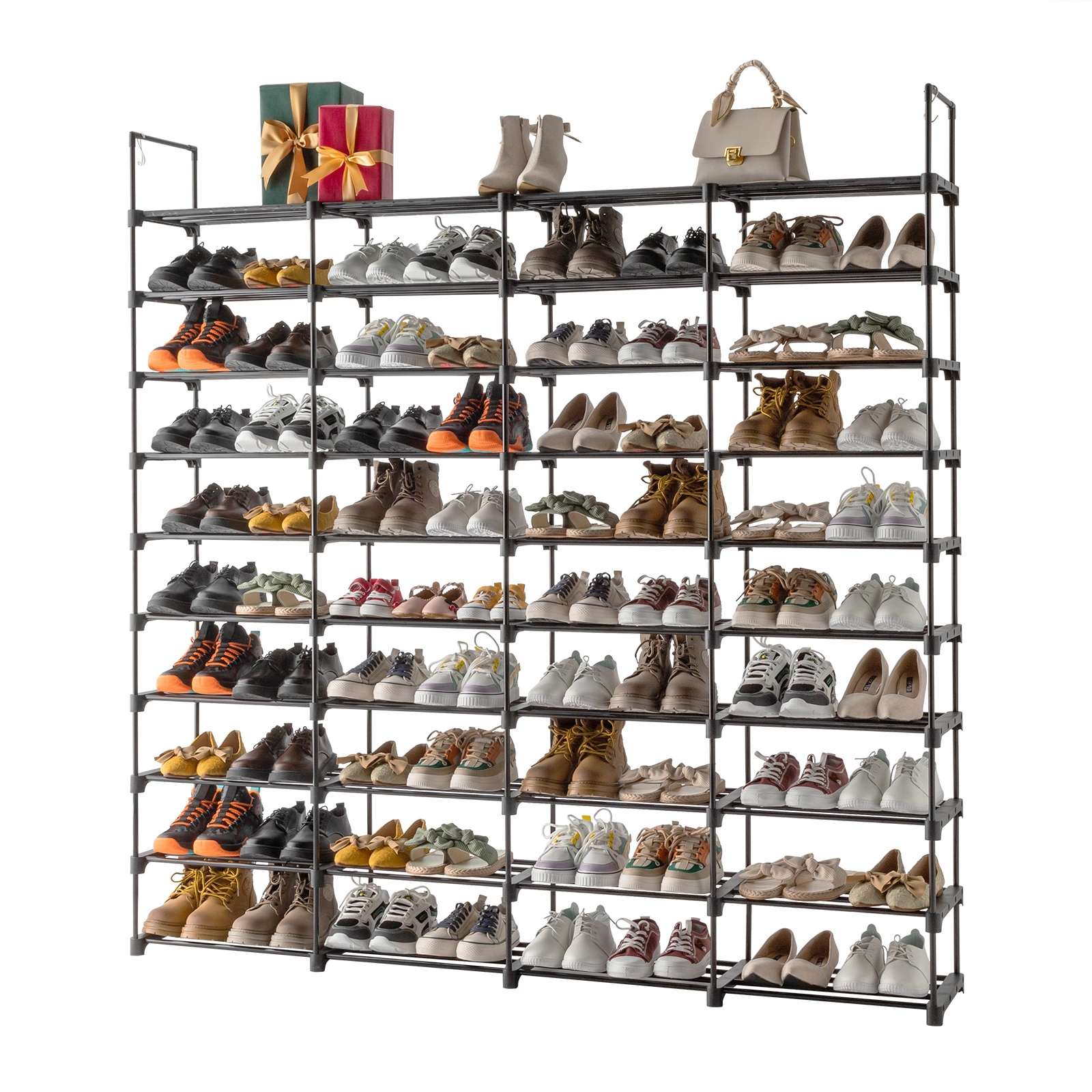 10 Tiers Shoe Rack Storage Organizer Shoe Shelf Organizer for Entryway Holds 80 Pairs Shoe, Stackable Shoe Cabinet Shoe Rack view 5