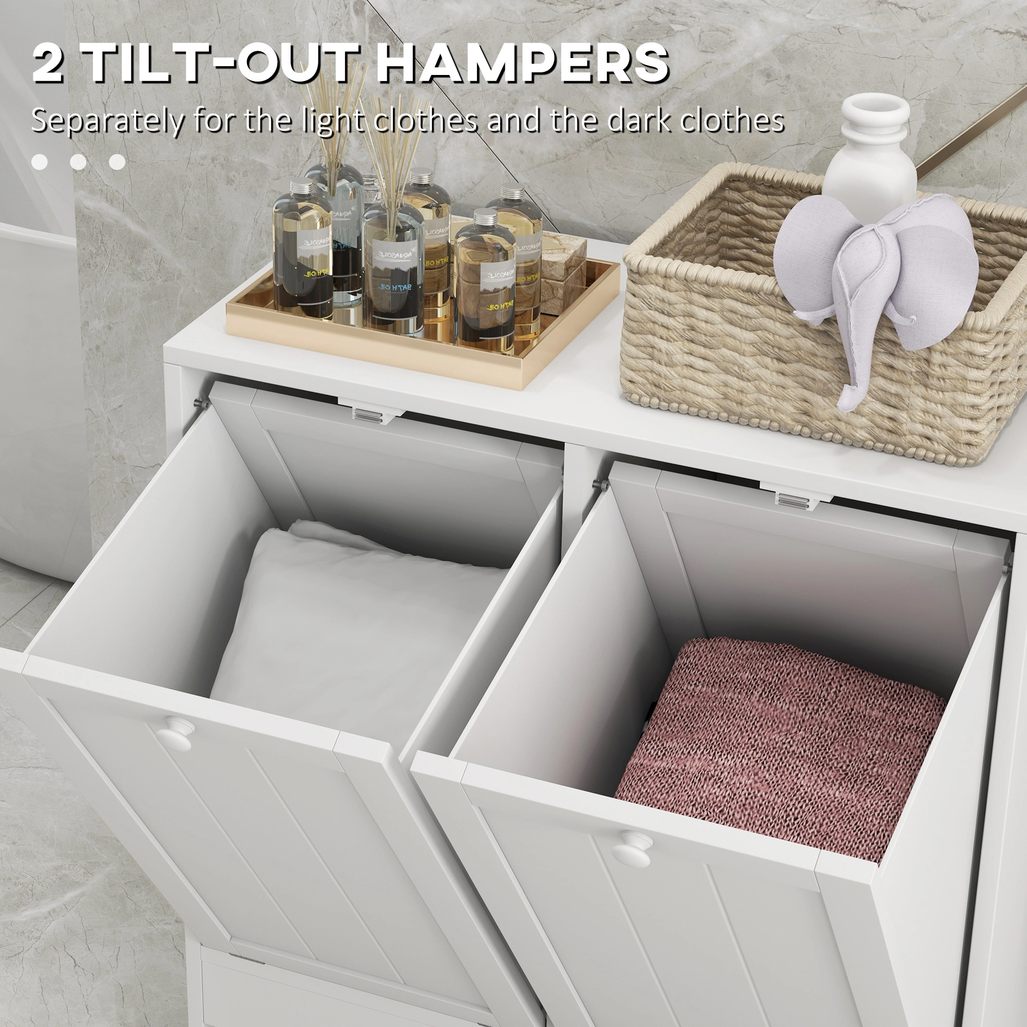 Chester Dresser with Storage Cabinets, Rolling Wardrobe Locker, Modular Fabric Closet Organizer, Bedroom Clothes Armoire view 3