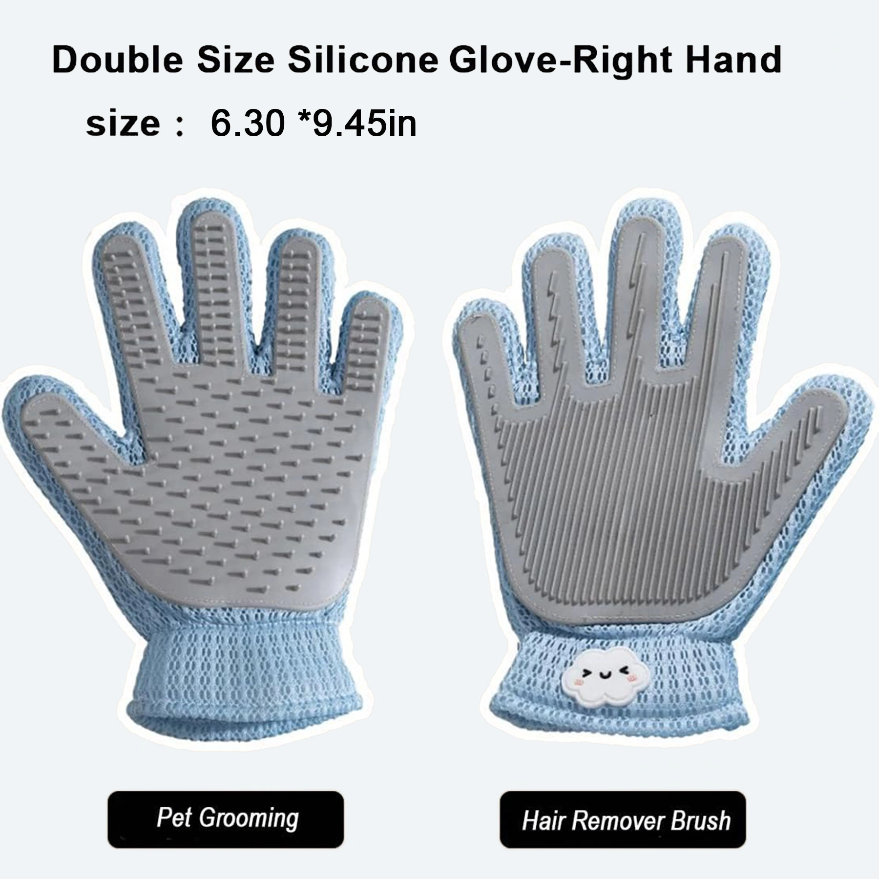 2-in-1 Pet Grooming Glove - Double-Sided Deshedding & Massage Brush for Cats/Dogs, Removes Loose Hair from Fur & Furniture, Ultra-Soft Easy-Clean Mitt(single glove) view 2