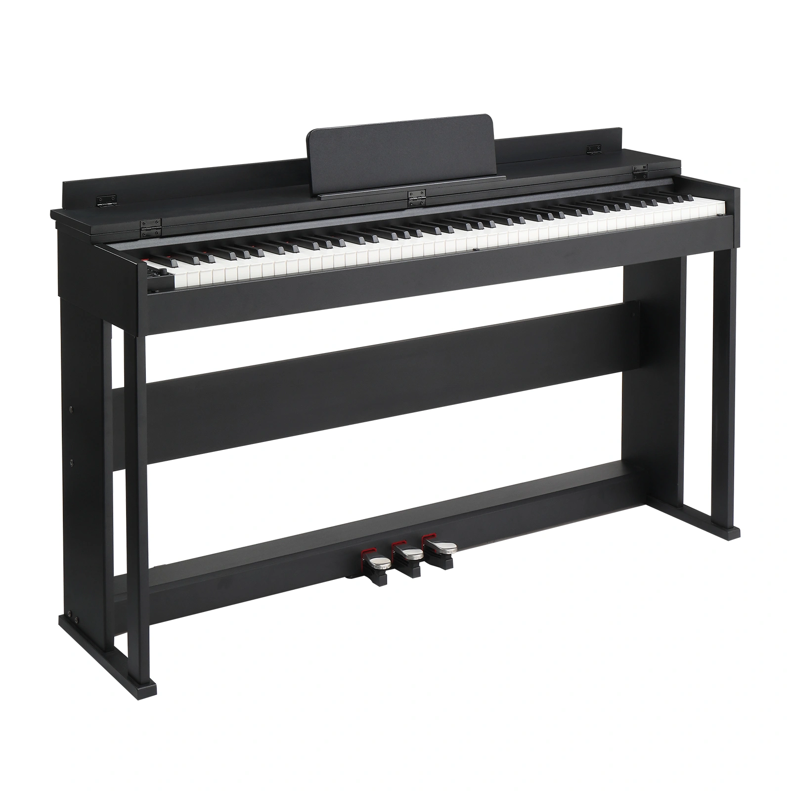 GDP-205S01 88 Keys Digital Piano Full Weighted Action with Furniture Stand, Triple Pedals, Power Adapter & Headphone - Black Flip-Top Home Keyboard for Beginner to Advanced Players