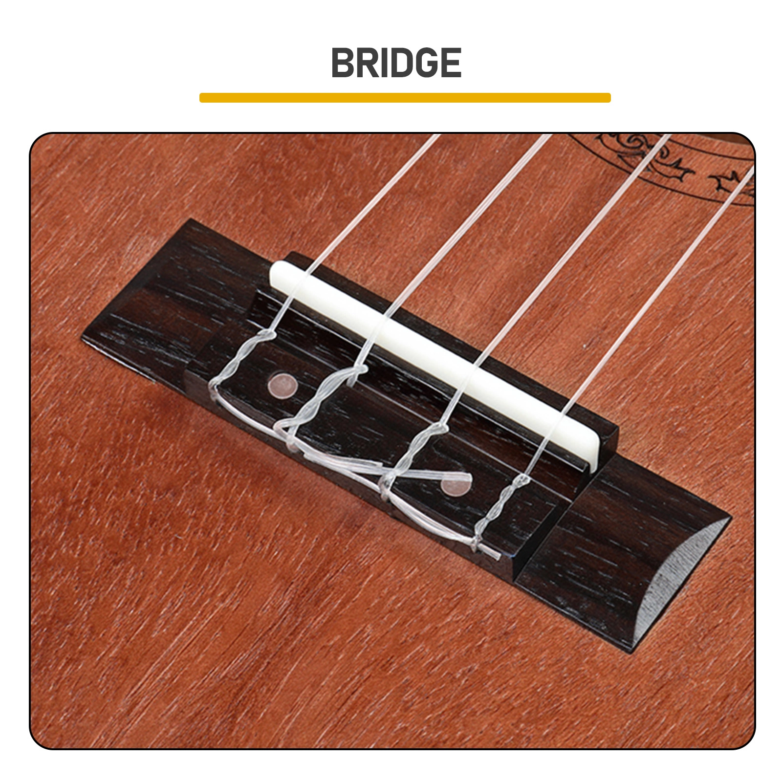 21in mahogany body rosewood fingerboard ukulele, cotton bag, capo, strap, picks*2, tuner,Strings,Dust cloth view 7