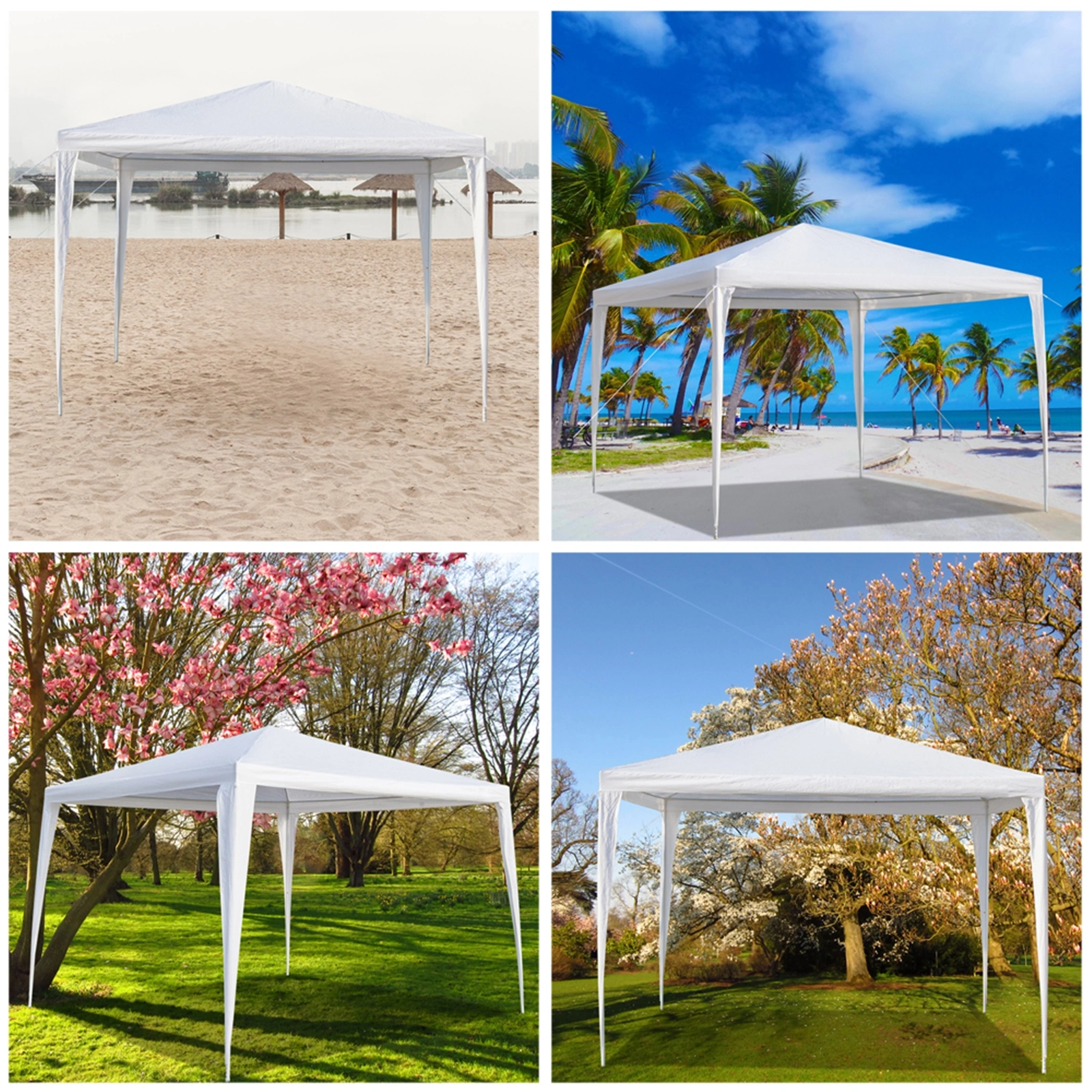 3 x 3m Waterproof Tent with Spiral Tubes White view 21