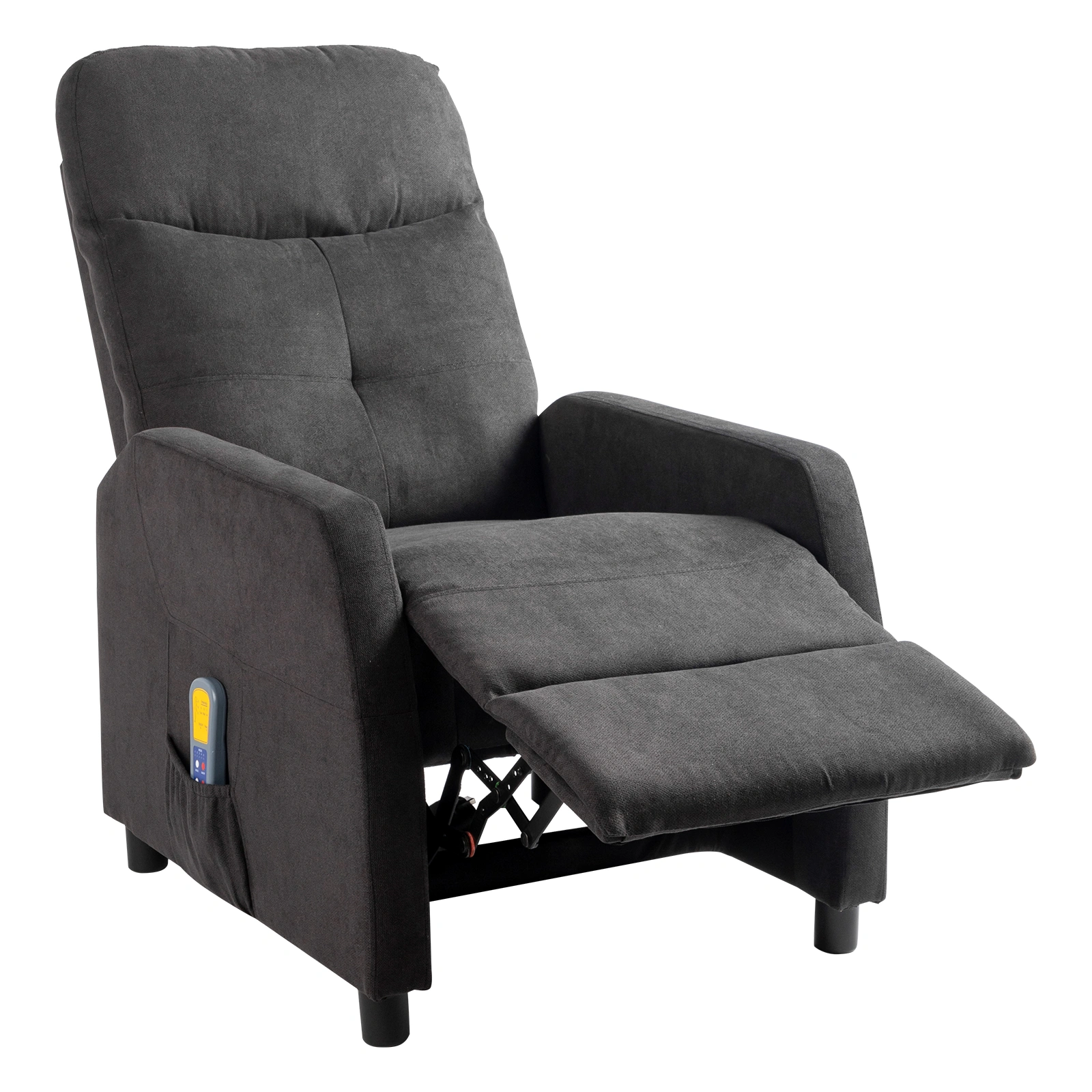 Black Fabric Electric Recliner Chair with 6-Point Massage & Heating Function - Indoor Functional Recliner for Living Room