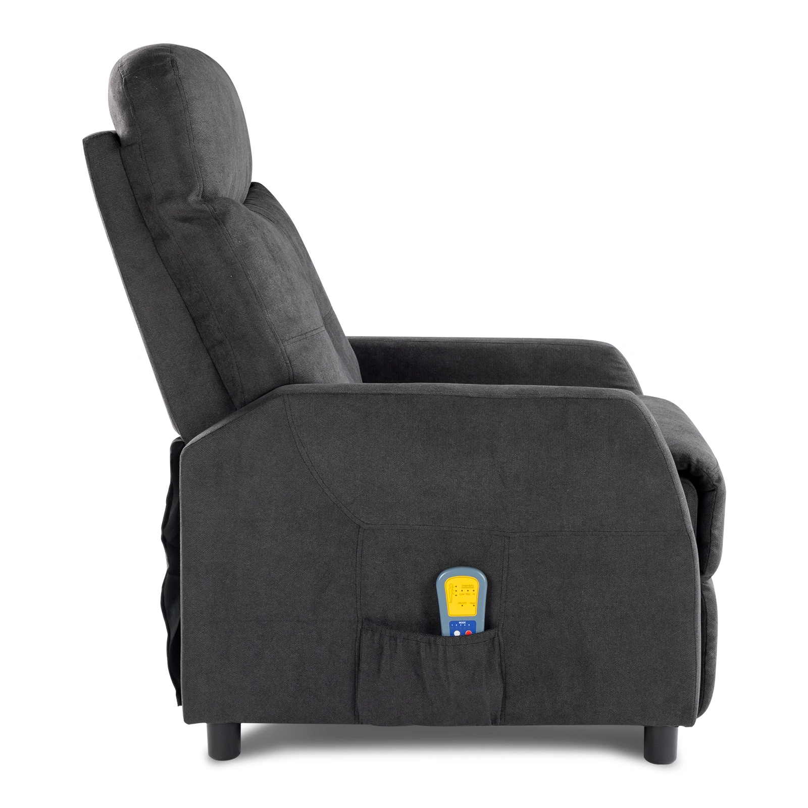 Black Fabric Electric Recliner Chair with 6-Point Massage & Heating Function - Indoor Functional Recliner for Living Room view 3