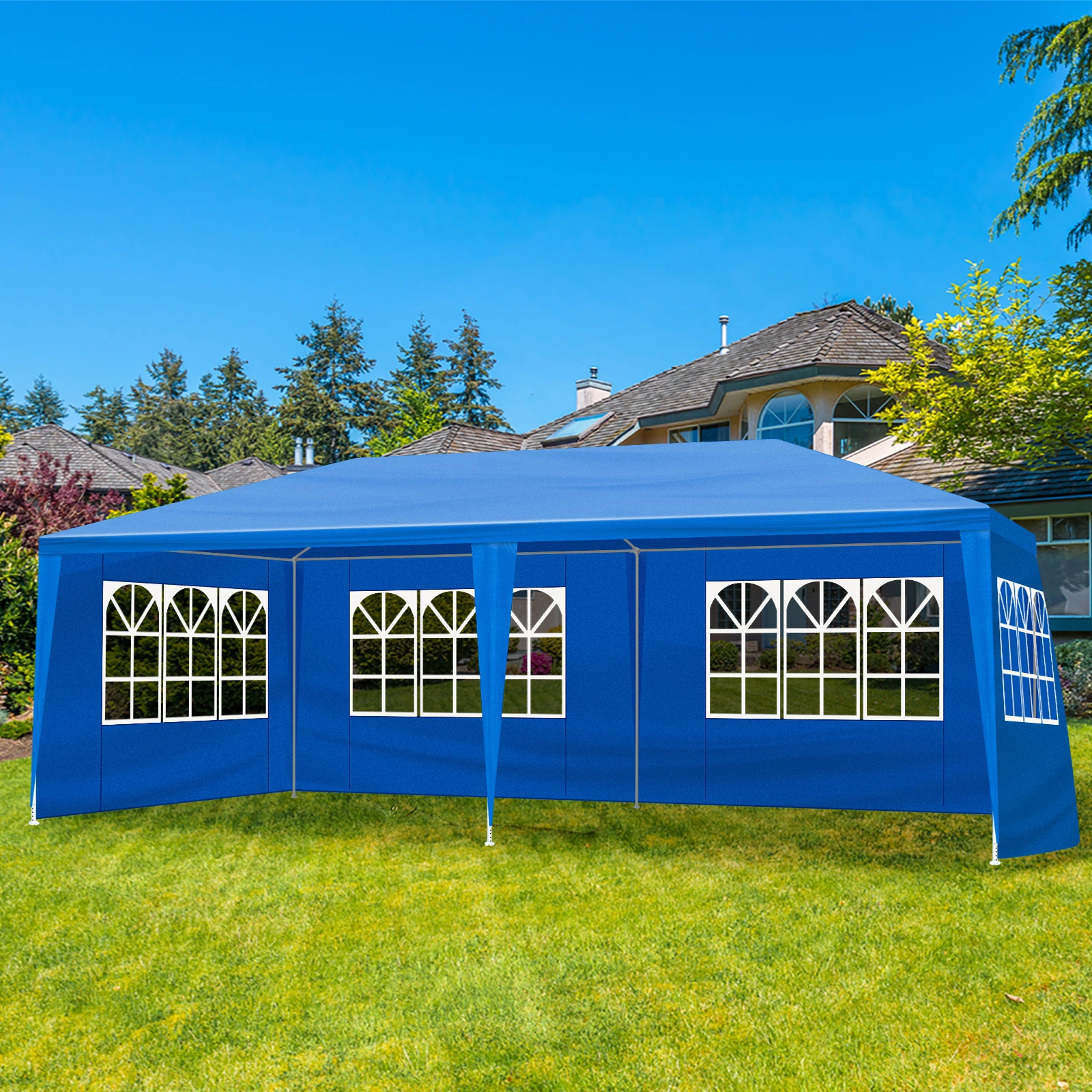 10'x20' Outdoor Party Tent with 6 Removable Sidewalls, Waterproof Canopy Patio Wedding Gazebo, Blue view 17