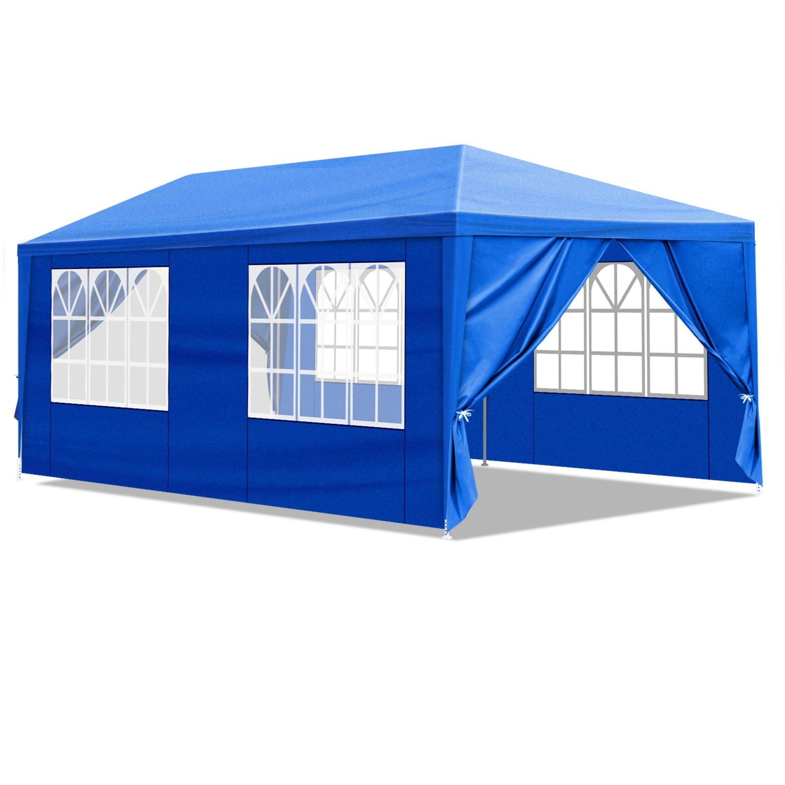 10'x20' Outdoor Party Tent with 6 Removable Sidewalls, Waterproof Canopy Patio Wedding Gazebo, Blue view 2