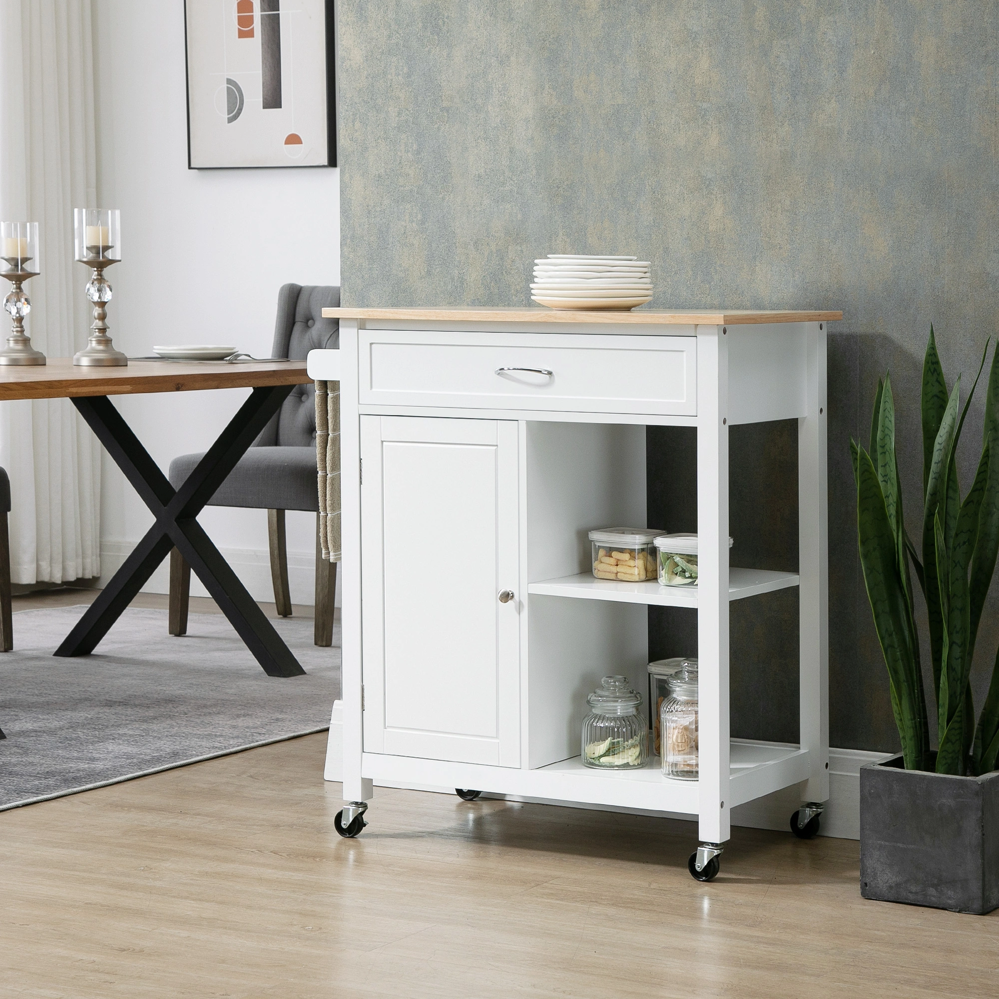 Modern Kitchen Storage Cabinet with Doors, Tall Pantry Cupboard, Freestanding Food Storage Organizer