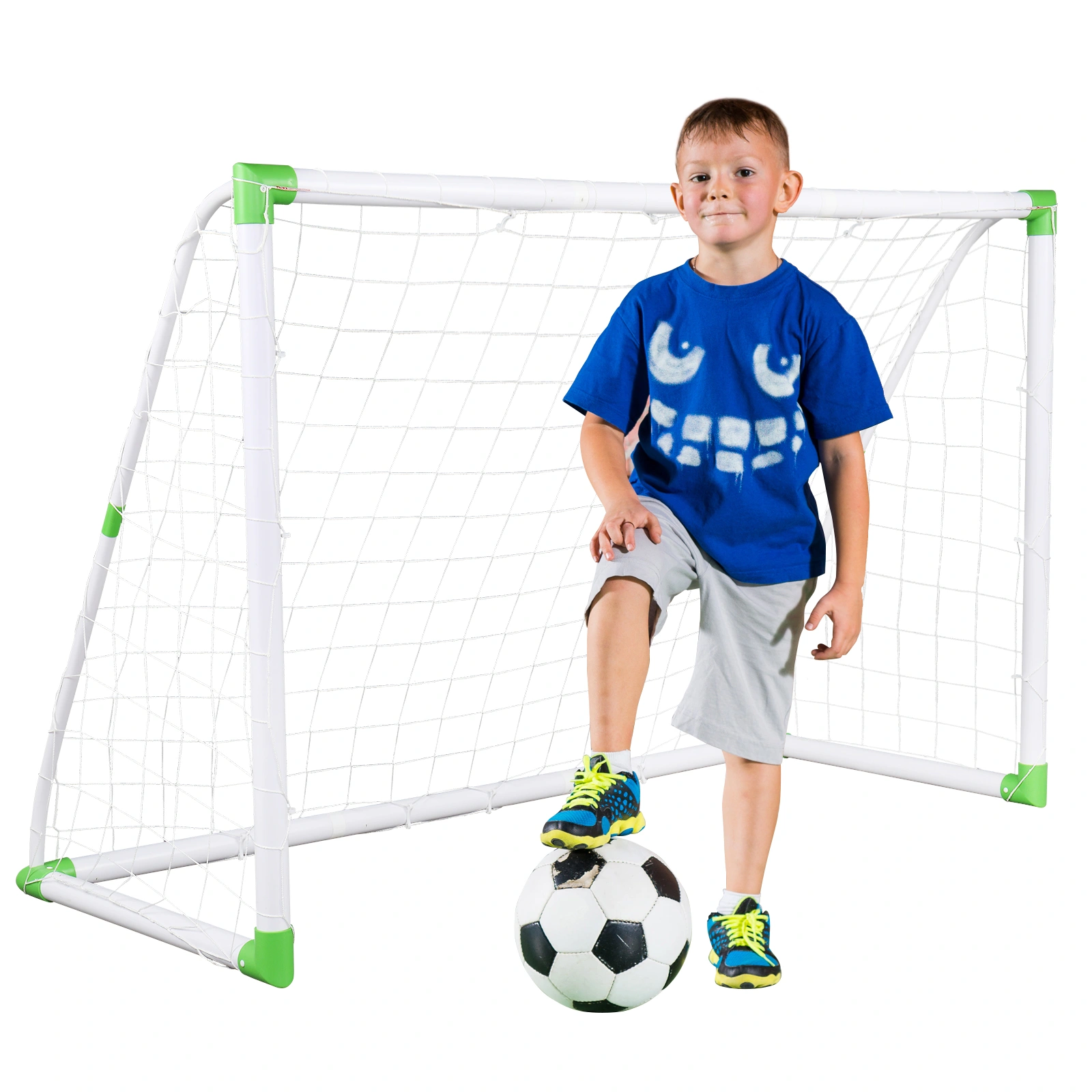 6' x 4' Soccer Goal Training Set with Net Buckles Ground Nail Football Sports view 9
