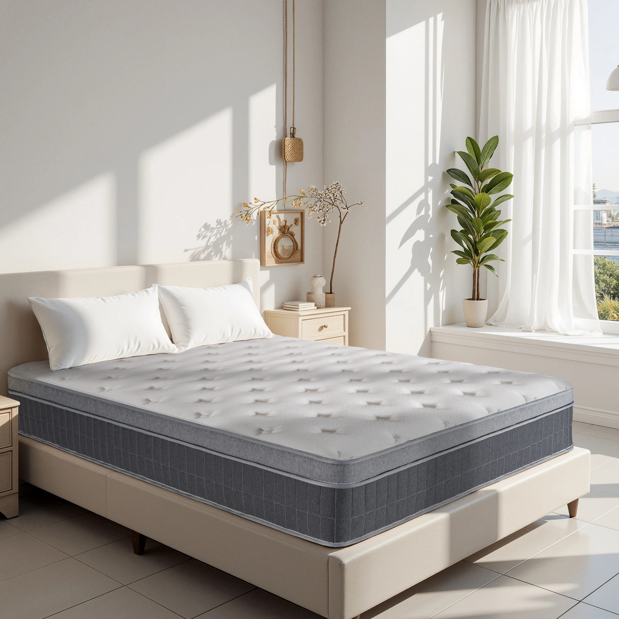King Size Mattress in a Box 12 Inch Memory Foam Hybrid with Pocketed Coils, Medium Firm, Motion Isolation & Edge Support, 60 Night Trial