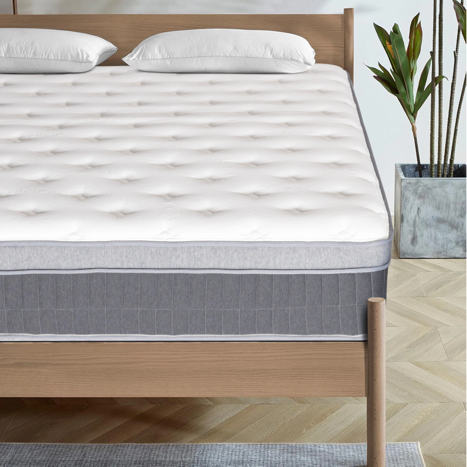 King Size Mattress in a Box 12 Inch Memory Foam Hybrid with Pocketed Coils, Medium Firm, Motion Isolation & Edge Support, 60 Night Trial view 2