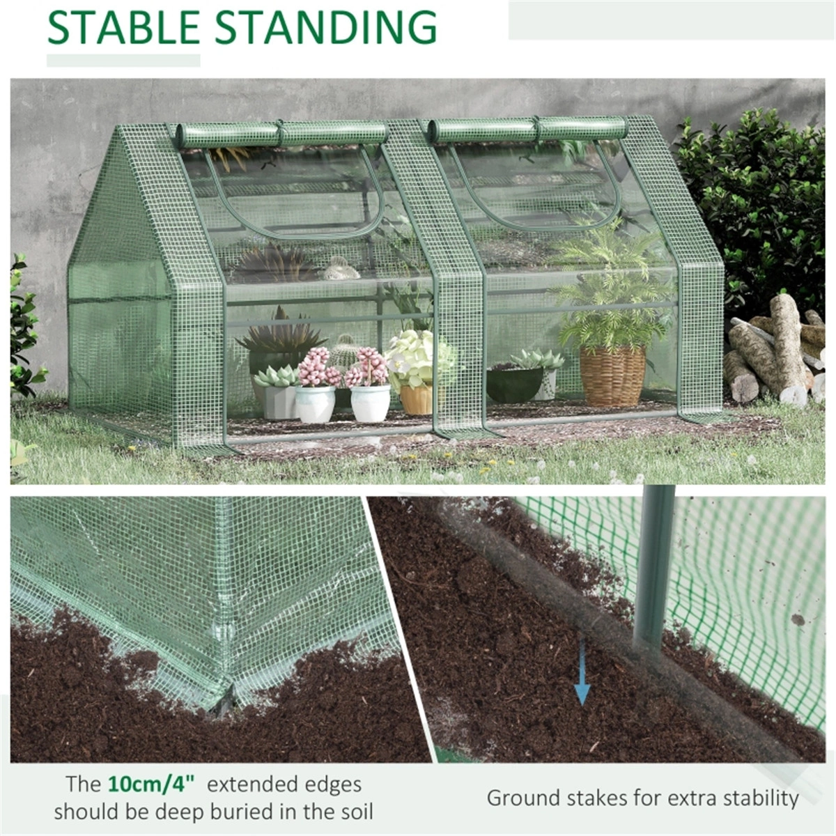 Mini Walk-in Greenhouse, Portable Garden Tent, Compact Hot Greenhouse for Plants, Seedlings & Vegetable Gardening view 2