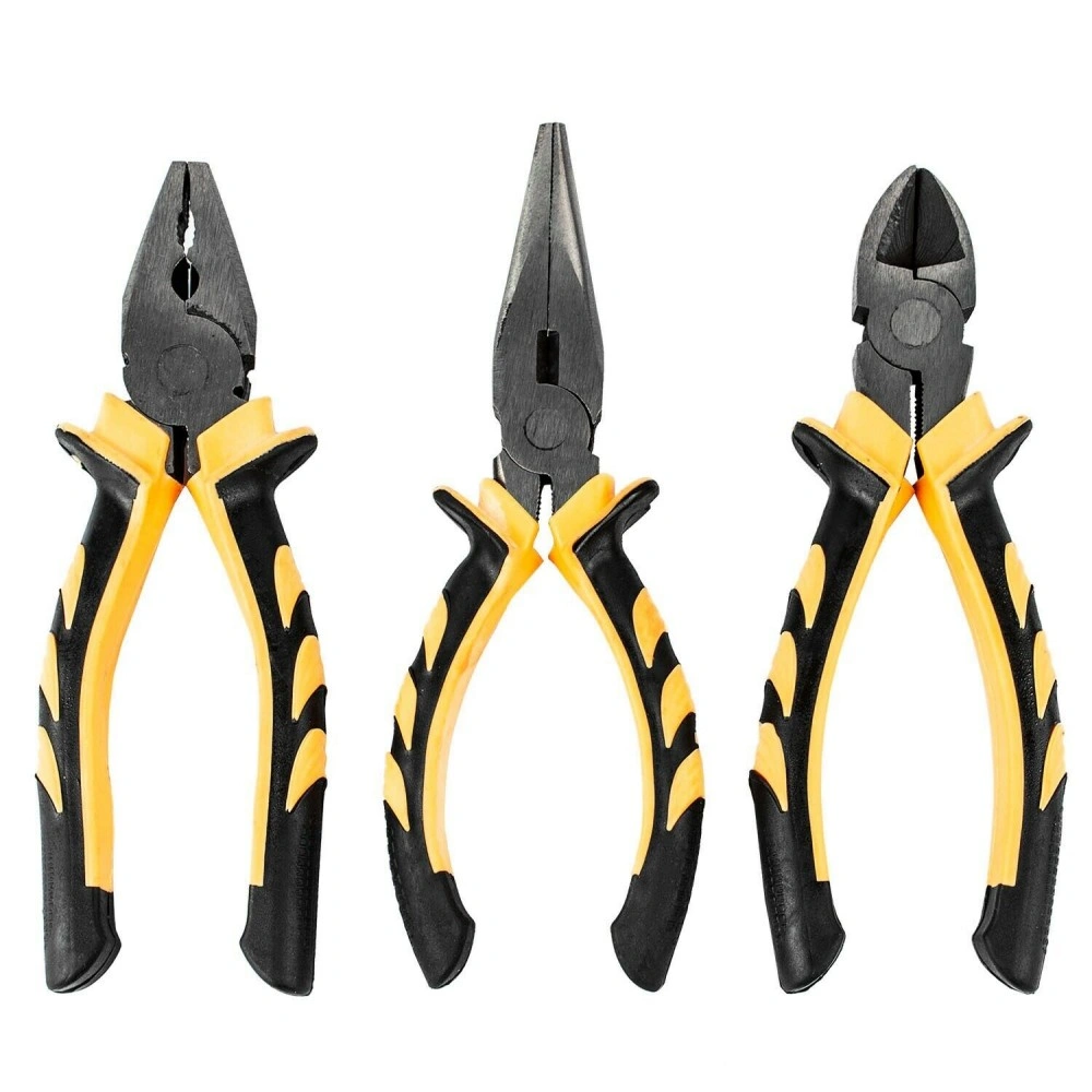 3-Piece High-Performance Pliers Set with Soft Grip, Side Cutter & Steel Pliers, Professional Hand Tool