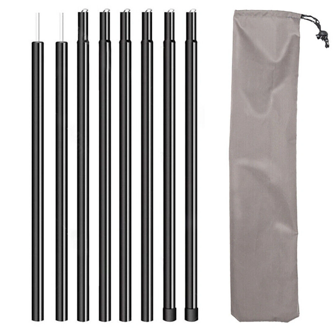 2x 200cm Telescopic Tent Poles Steel Adjustable Awning Canopy Tarp Pole Universal Fit view 3