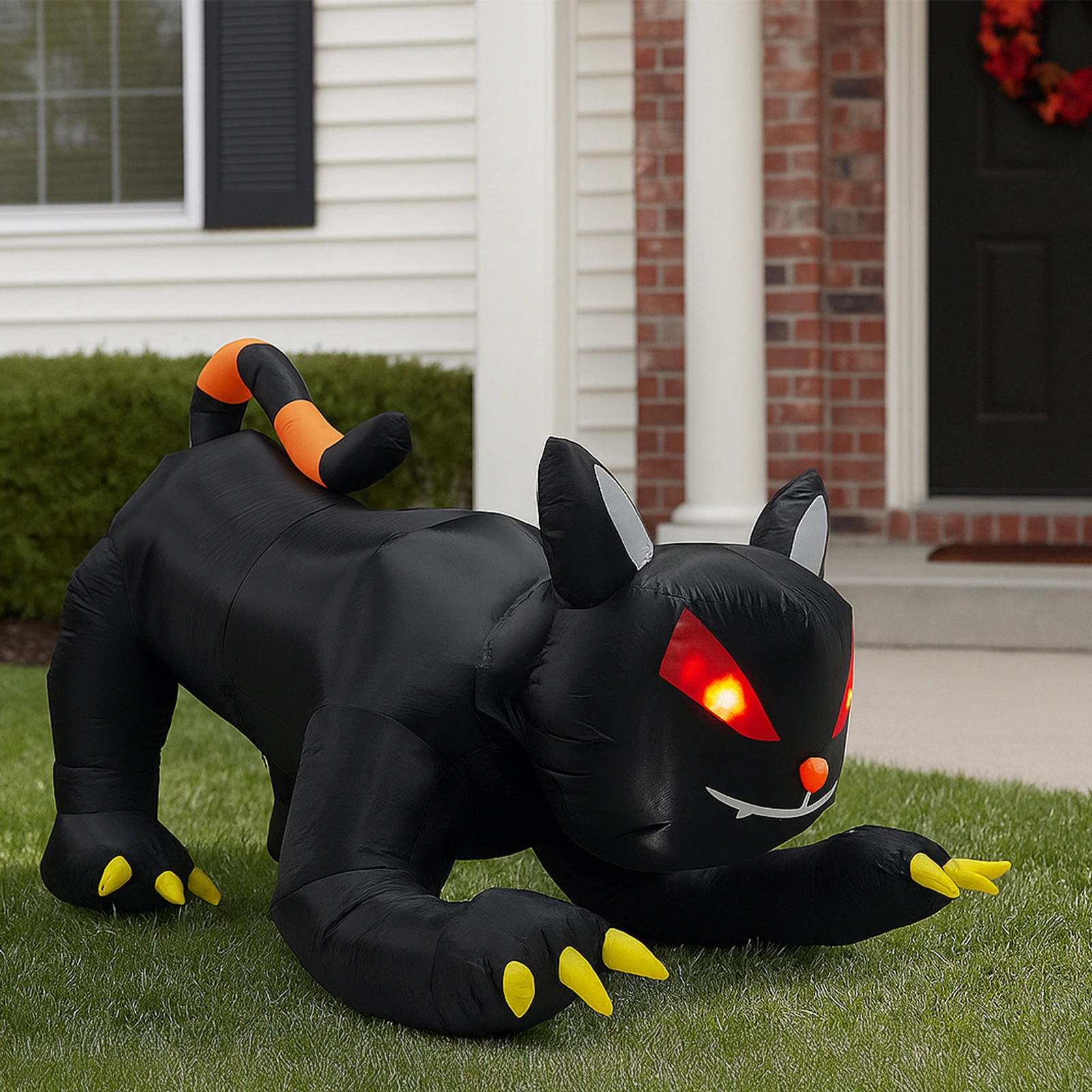 6.5 FT Halloween Inflatables Animated Black Cat with Shakable Head, Outdoor Decorations Blow Up Yard Decor with Built-in LEDs for Indoor Party Garden Lawn Decor view 10