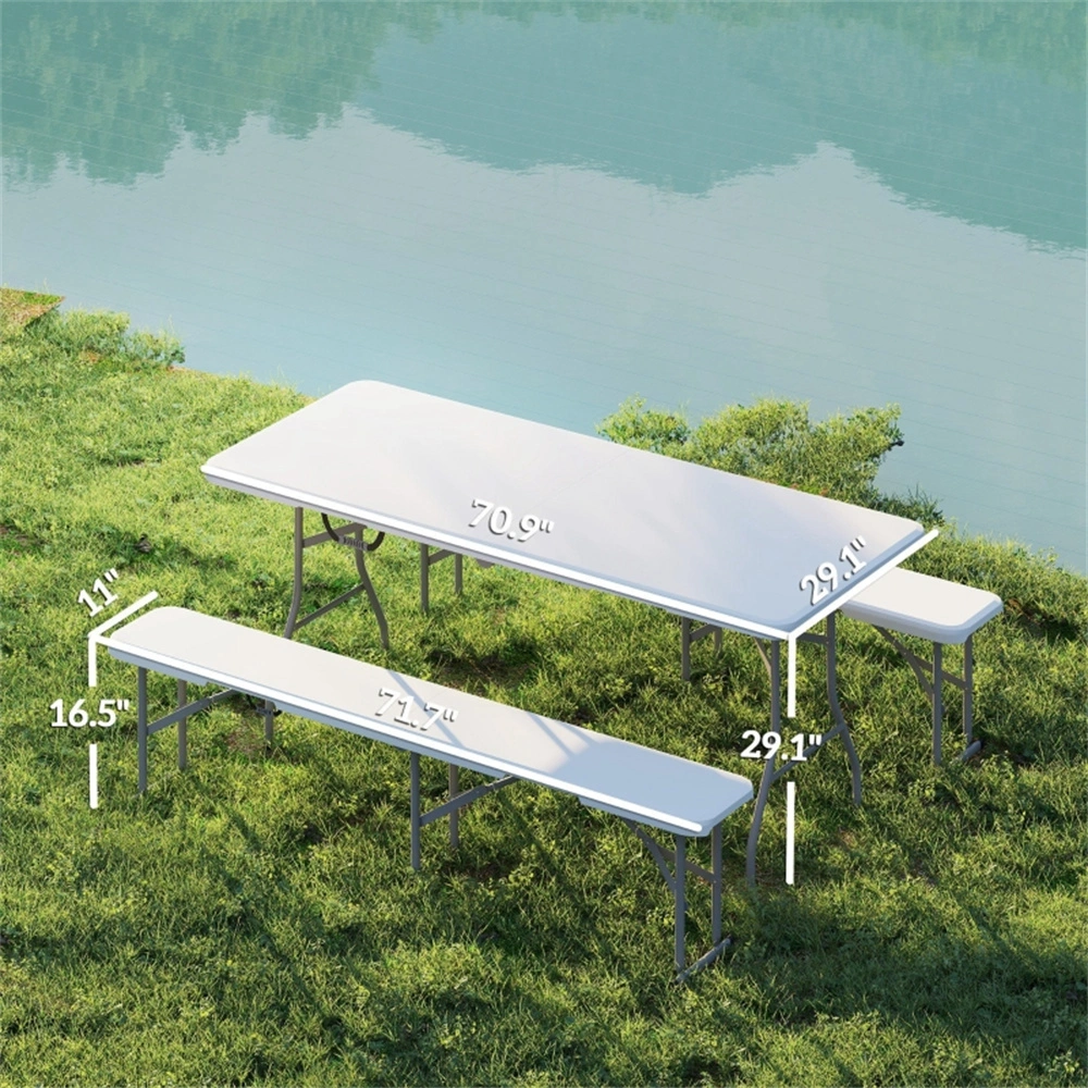 Picnic Table Set for 4 - Folding Outdoor Dining Table with Benches for Camping view 3