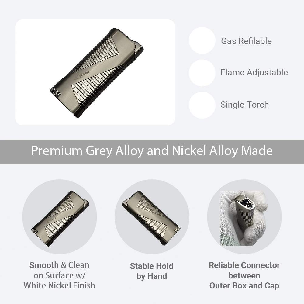 LEGENDEX PIONEER Torch Lighter Gunmetal, Refillable Adjustable Flame, Windproof for Cigar, Cigarette, Kitchen, Outdoor Use view 4