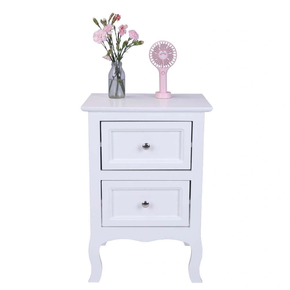 2pcs Country Style Two-Tier Night Tables Large Size White view 15