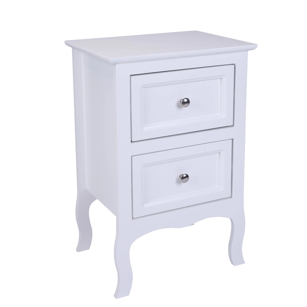 2pcs Country Style Two-Tier Night Tables Large Size White view 18