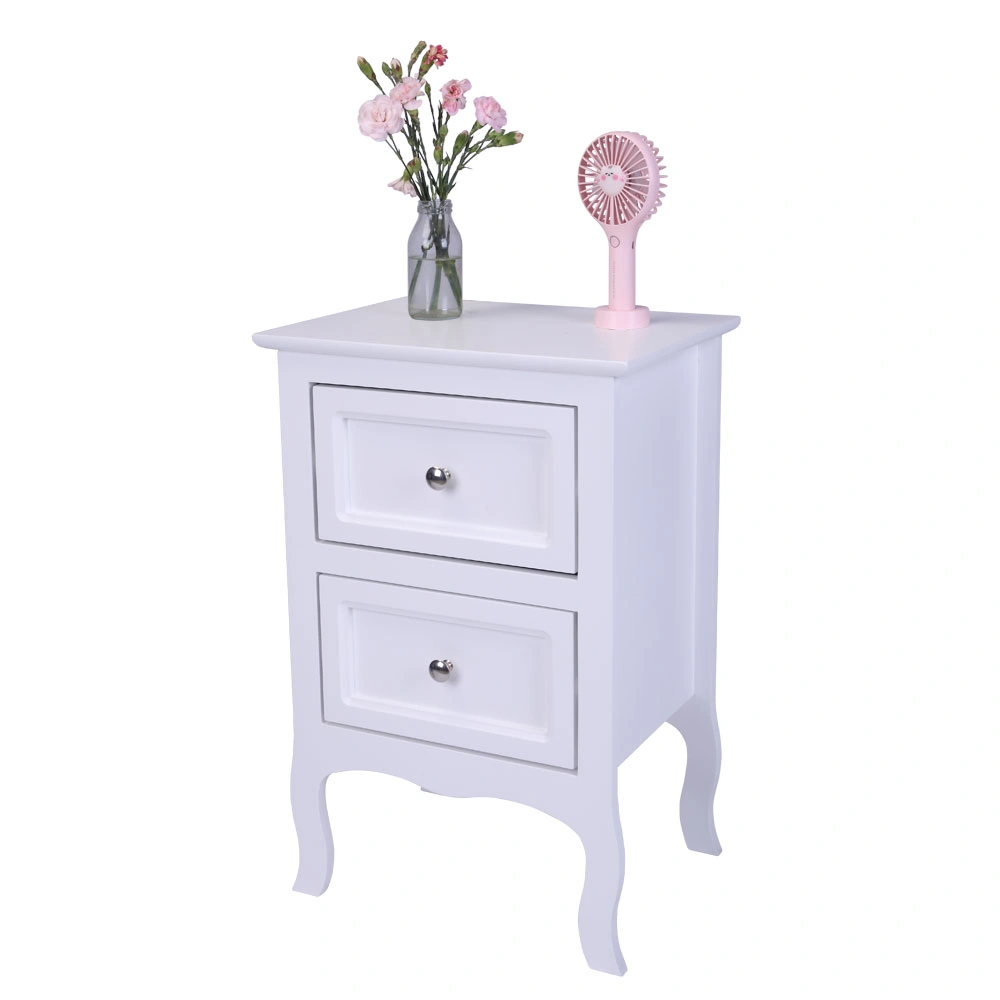 2pcs Country Style Two-Tier Night Tables Large Size White view 22