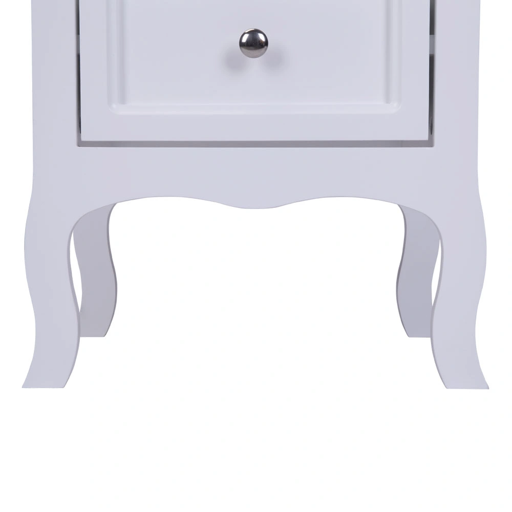 2pcs Country Style Two-Tier Night Tables Large Size White view 26