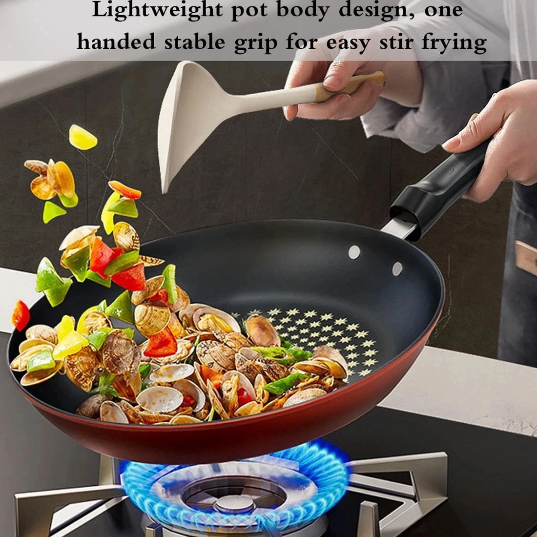 24cm Nonstick Frying Pan, Diamond Coating, Easy Clean, Induction Compatible Cookware