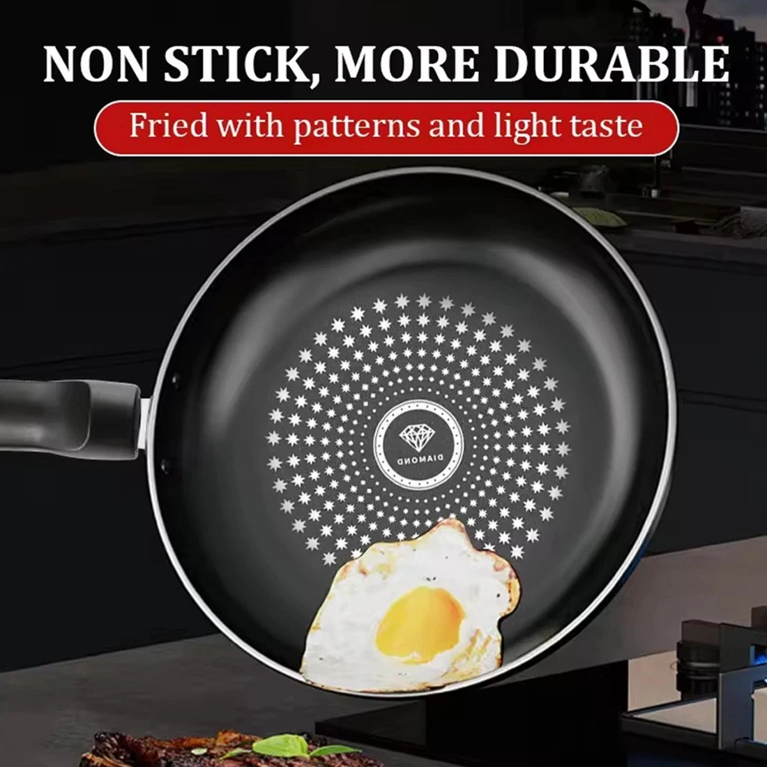 24cm Nonstick Frying Pan, Diamond Coating, Easy Clean, Induction Compatible Cookware view 4