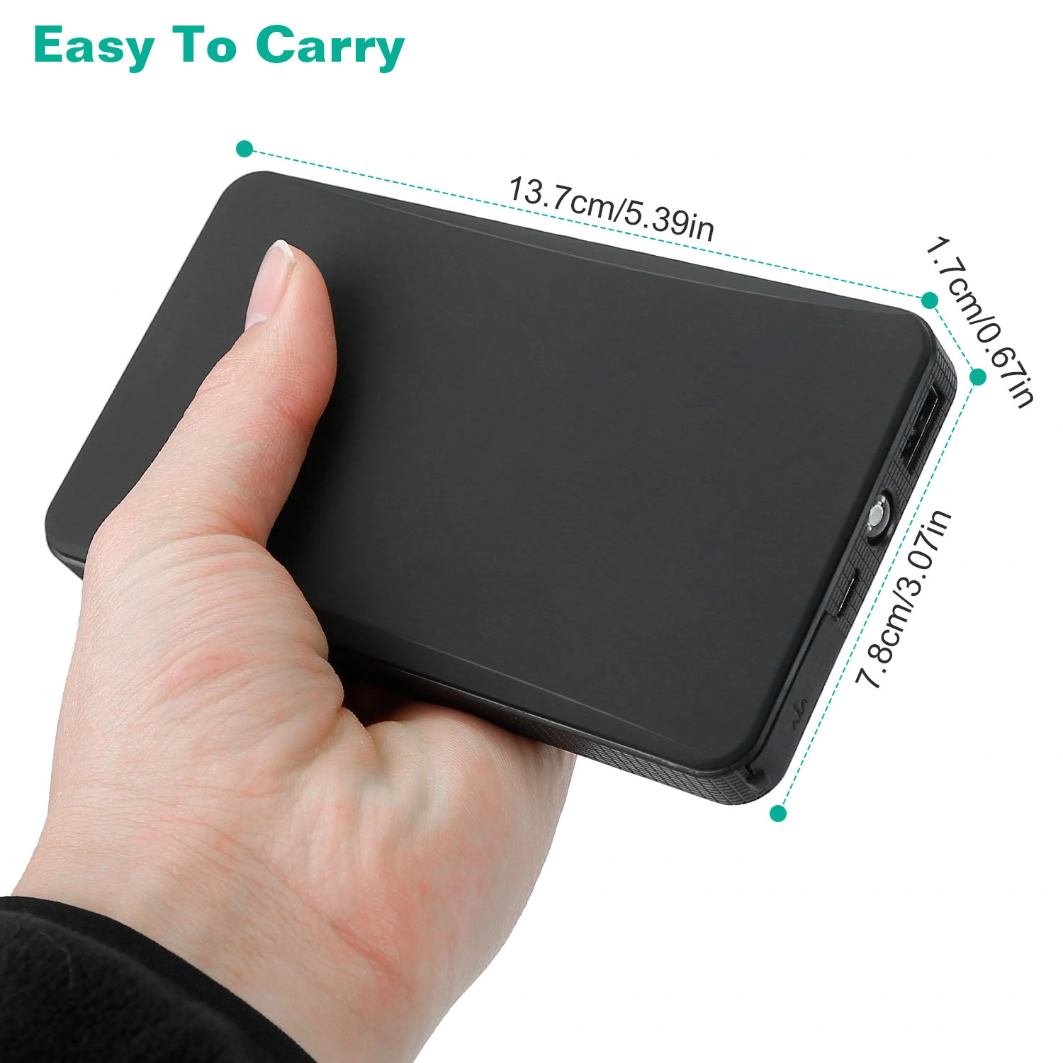 20000mAh Car Jump Starter - 400A Peak Current for Up to 2.0L Gas Engines, Portable Power Bank with USB 5V/2A, 3-Mode Emergency Flashlight (Normal/Strobe/SOS), Lightweight Ideal Gift view 9