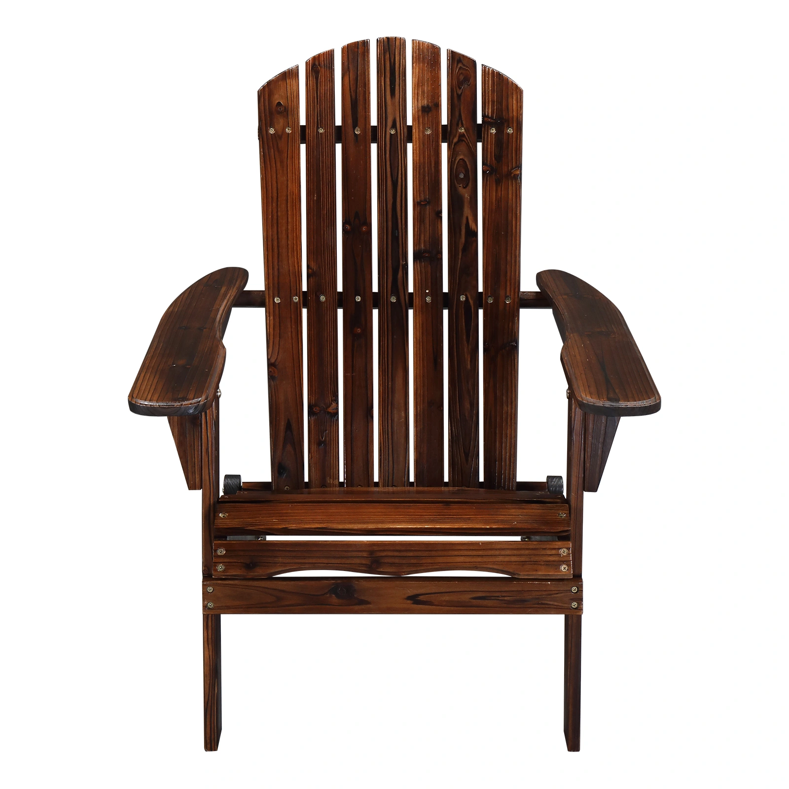 Folding Wooden Adirondack Lounger Chair with Natural Finish view 9