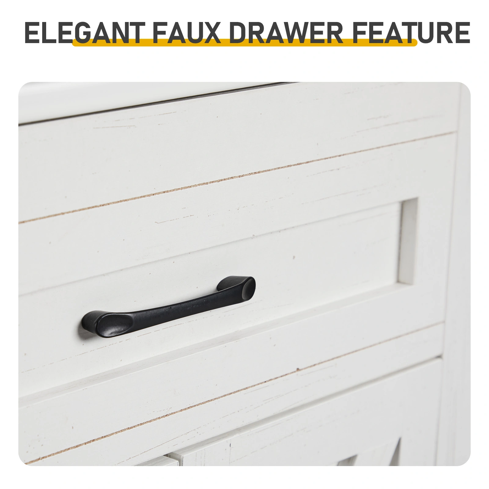 Washed white particleboard with melamine veneer, barn double door with U-shaped internal shelves, washbasin cabinet, 76*47*91cm (30 inches) view 12