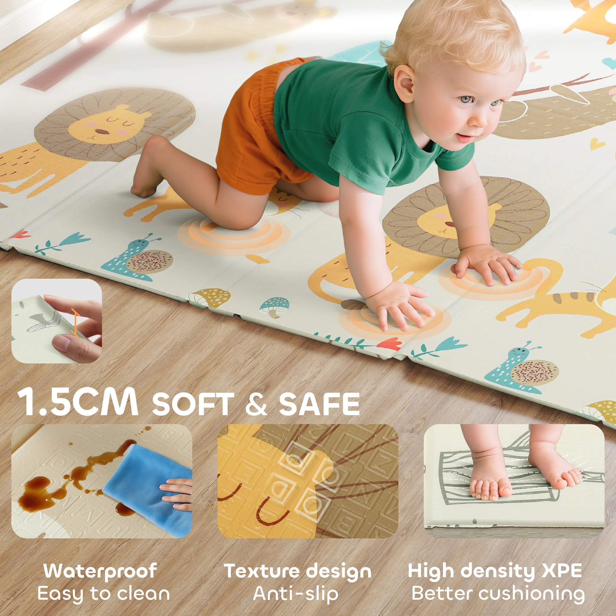 Baby Play Mat, Large Thick Foam Puzzle Mat, Safe Soft Floor Mat for Kids Room and Nursery view 4